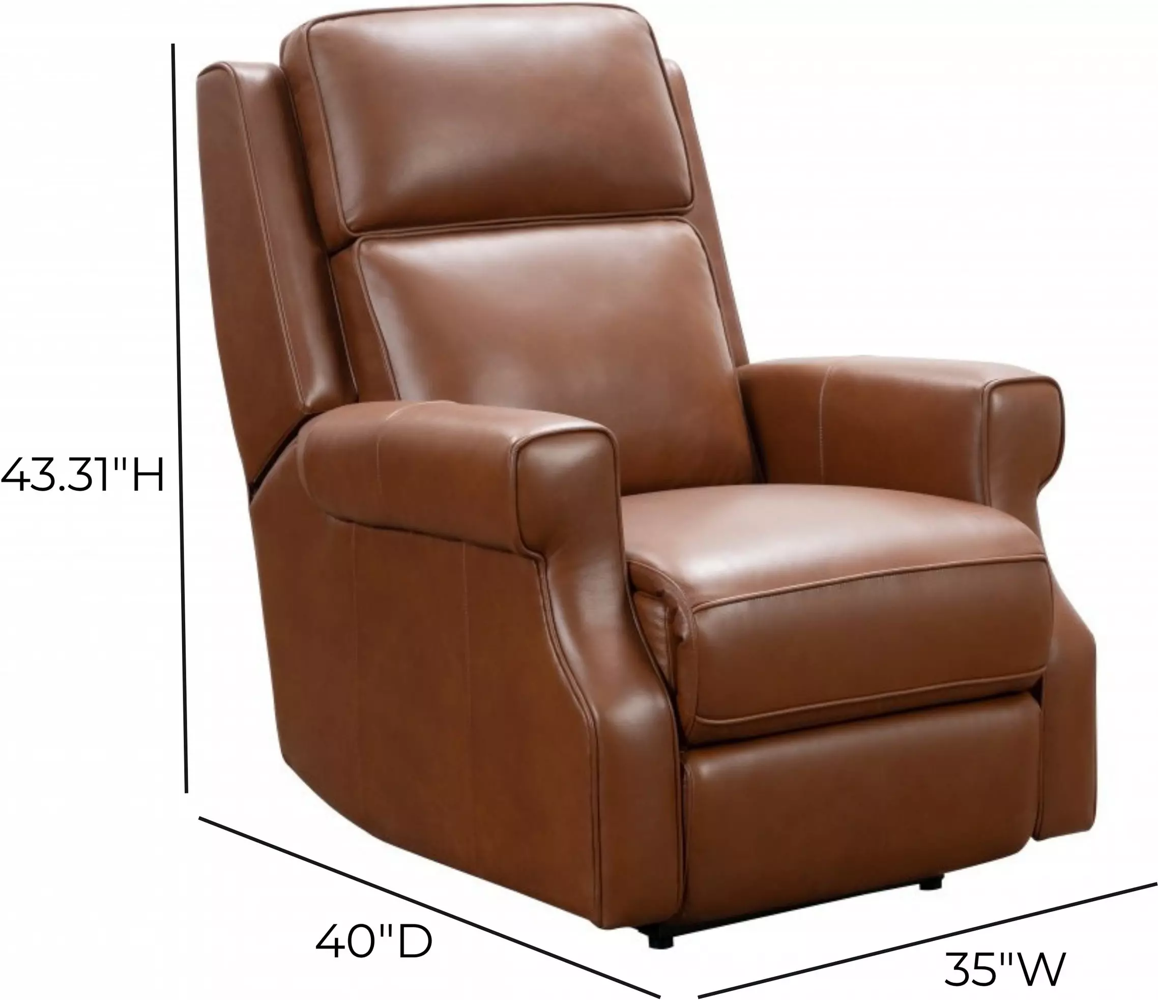Durham Colchester Bitters Leather Power Recliner with Power Lumbar and USB Charging