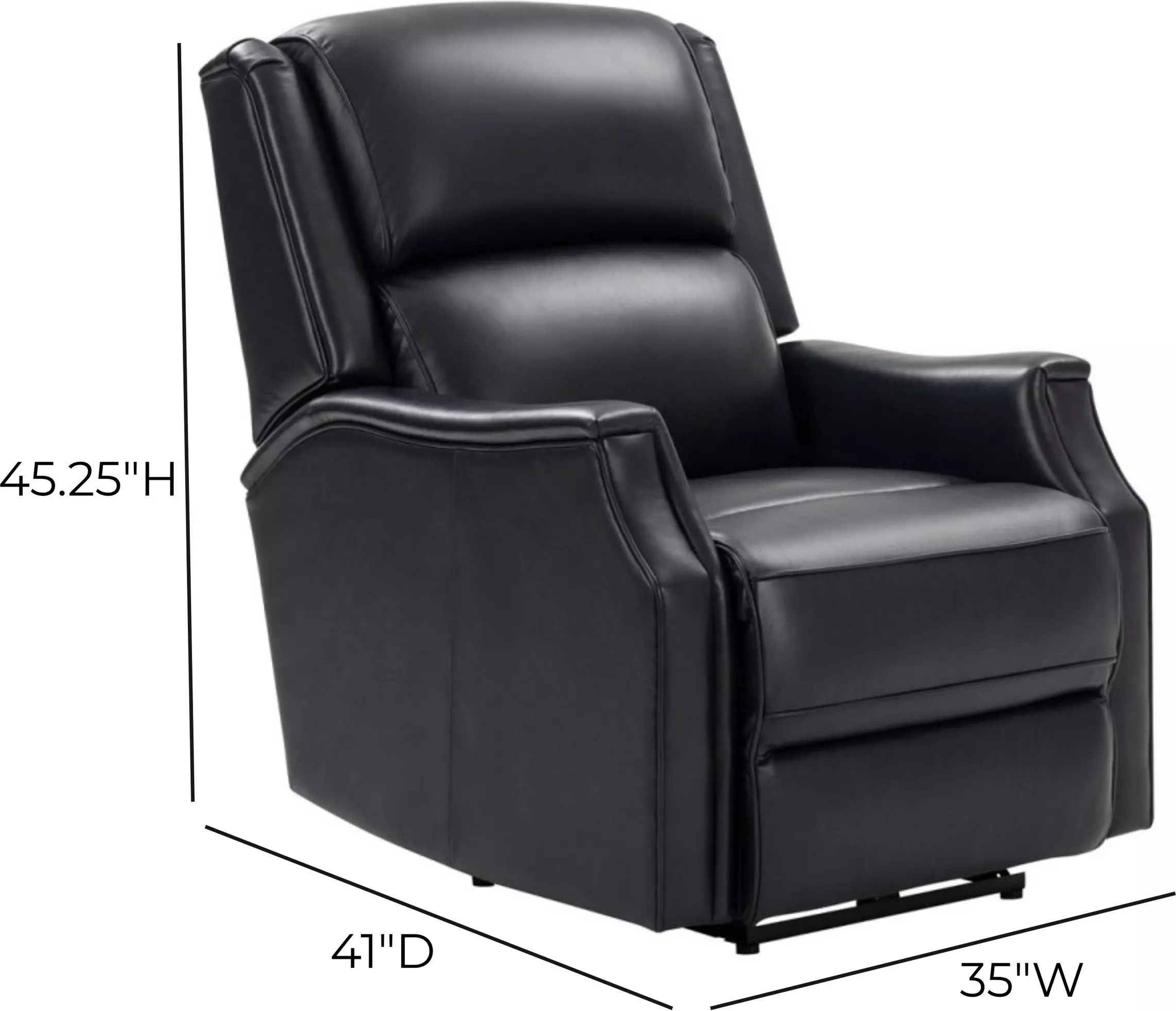Conrad Shoreham Blue Leather Triple Power Recliner with USB Charging