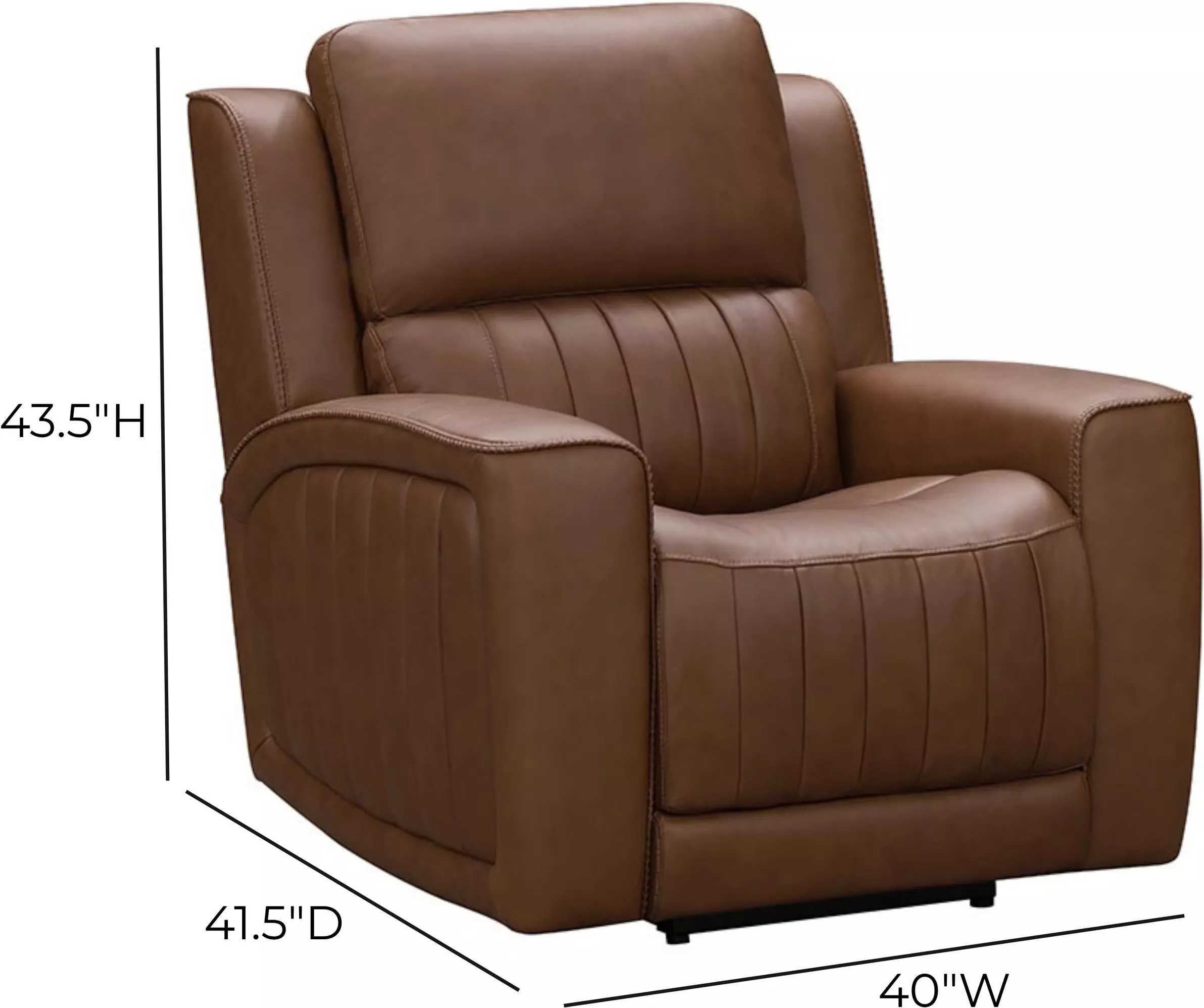 Pierce Homerun Cinnamon Leather Zero Gravity Power Recliner with Power Lumbar and USB Charging