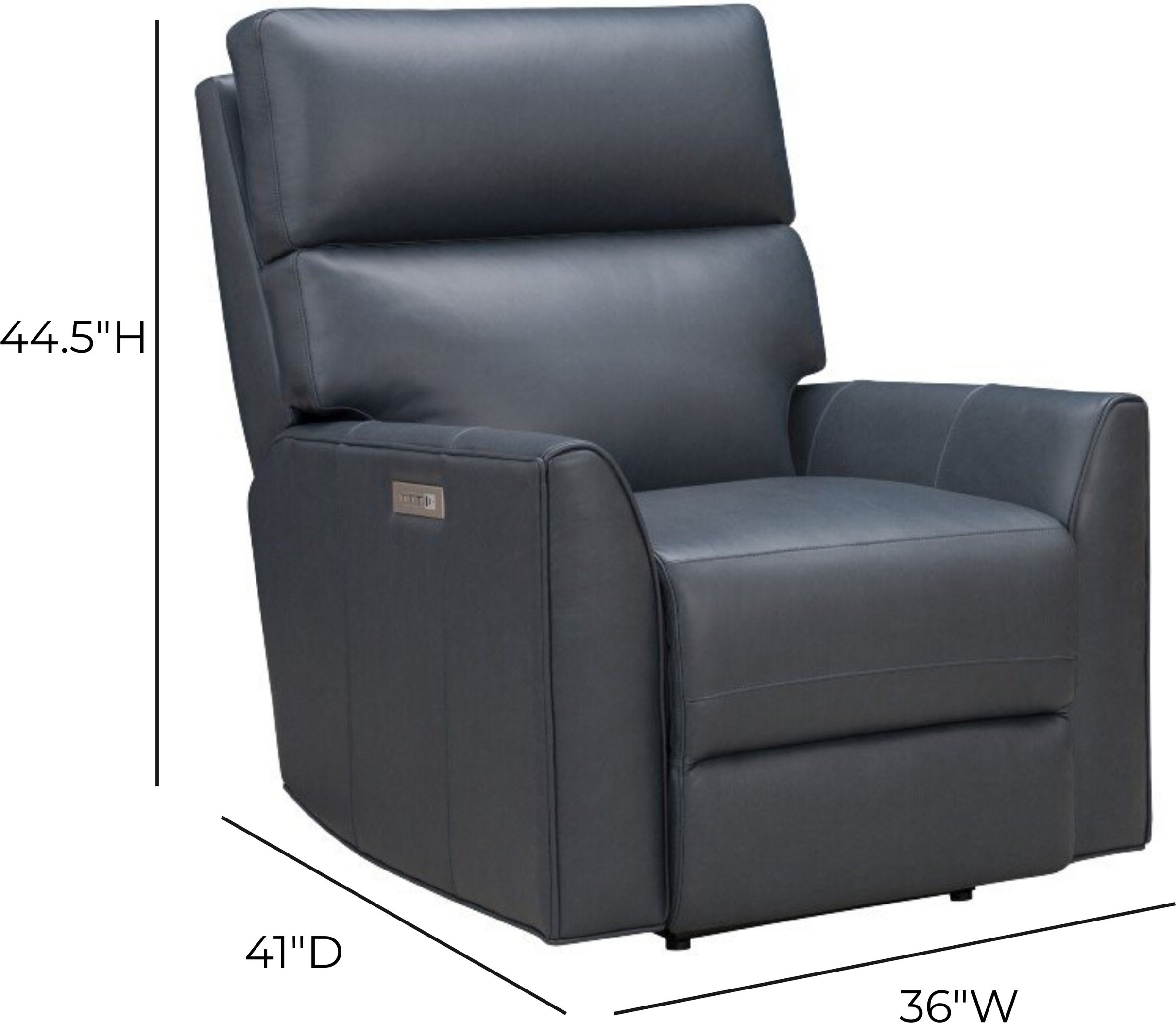Marah Santa Fe Ocean Leather Triple Power Recliner with USB Charging