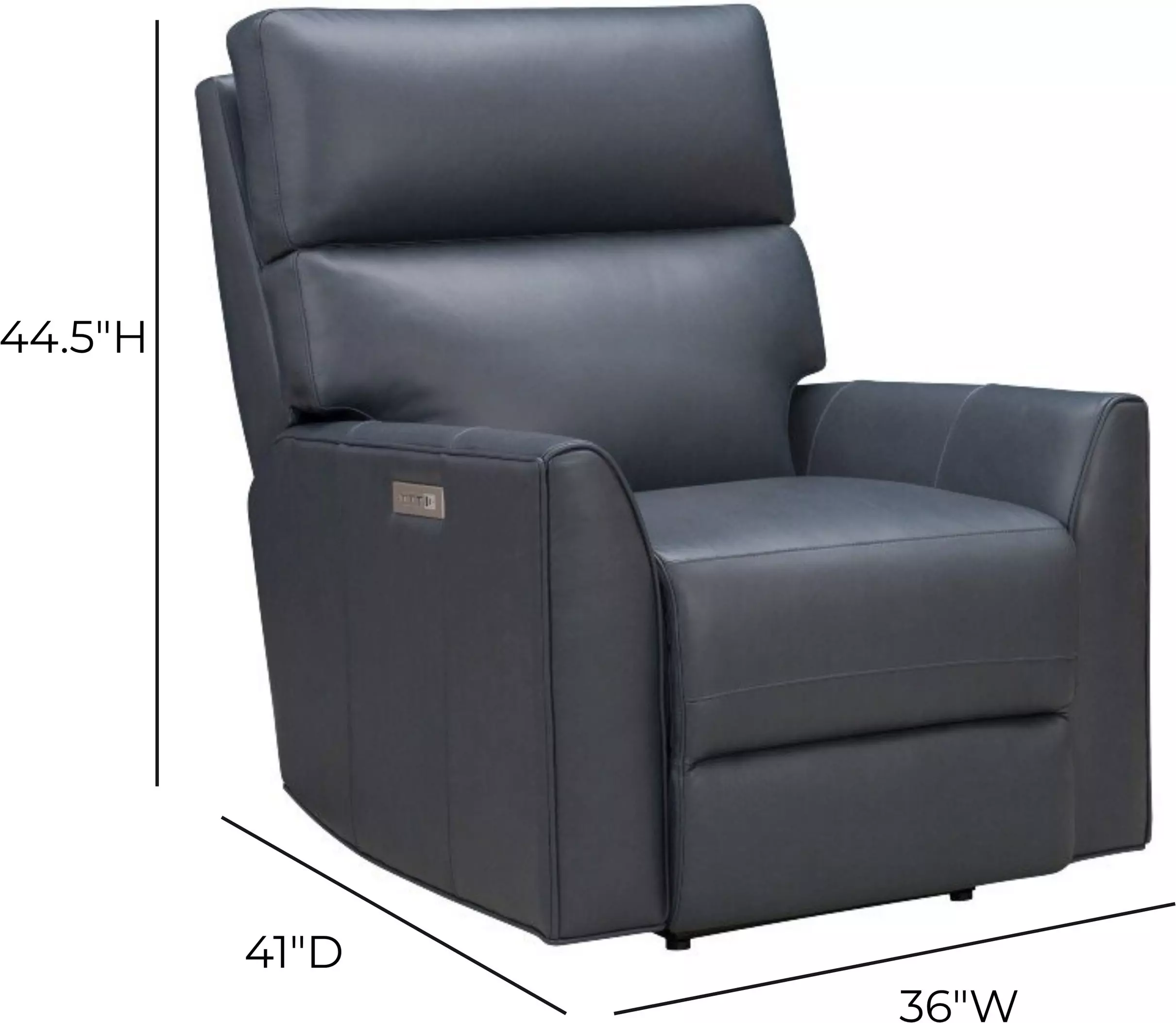 Marah Santa Fe Ocean Leather Triple Power Recliner with USB Charging