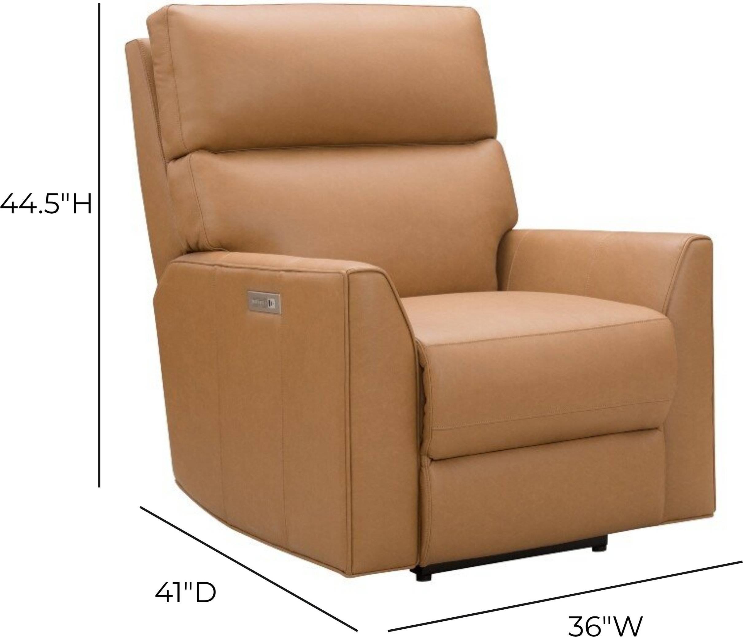 Marah Santa Fe Brandy Leather Triple Power Recliner with USB Charging