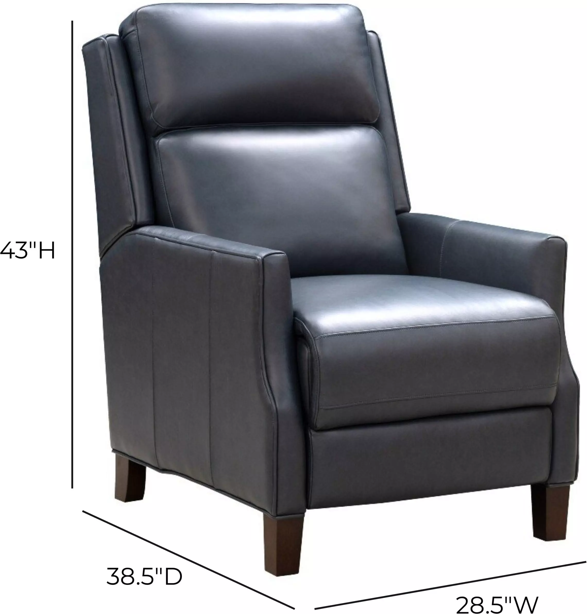 Ledger Santa Fe Ocean Leather Power Recliner with Power Headrest and USB Charging