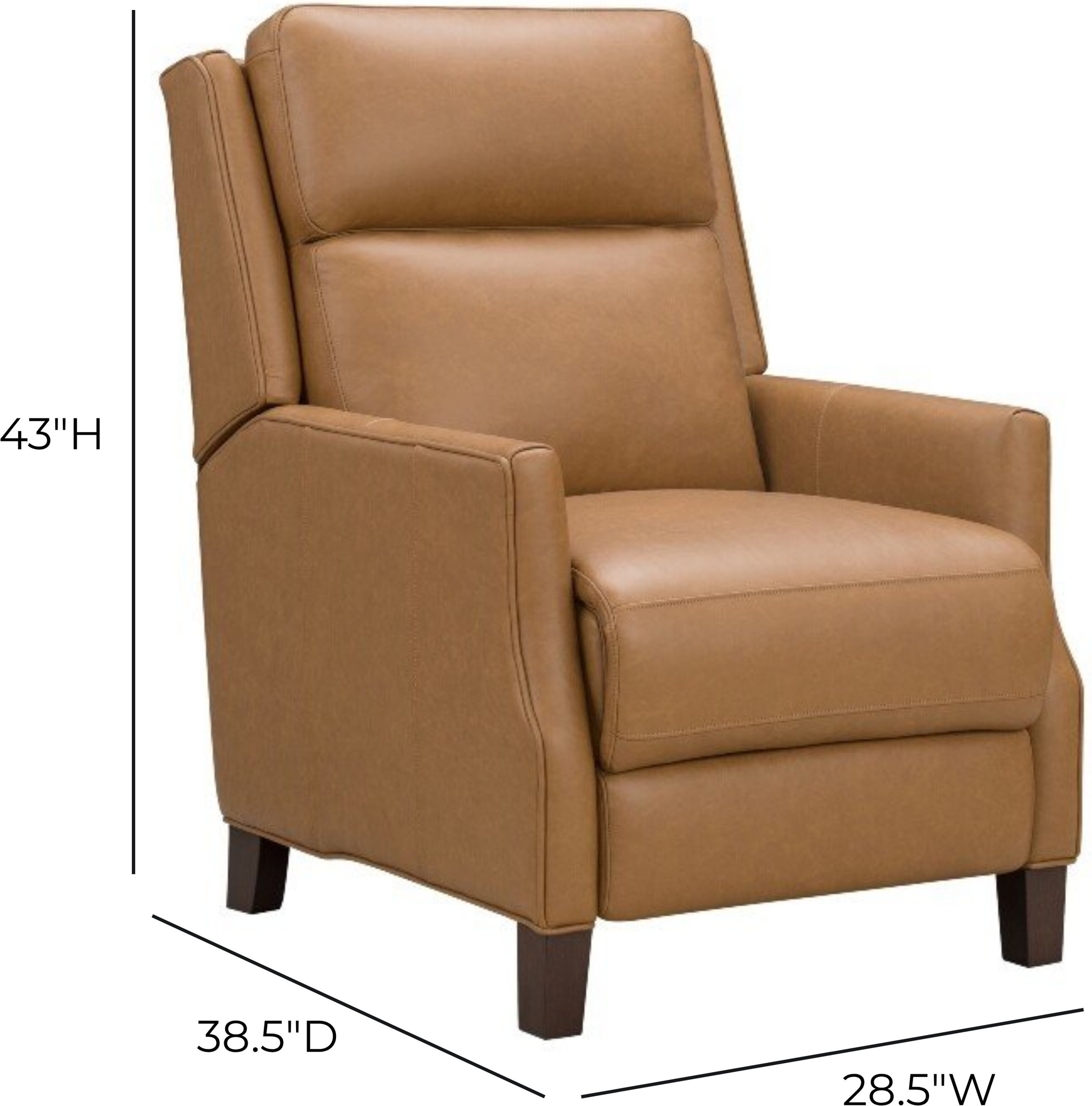 Ledger Santa Fe Brandy Leather Power Recliner with Power Headrest and USB Charging