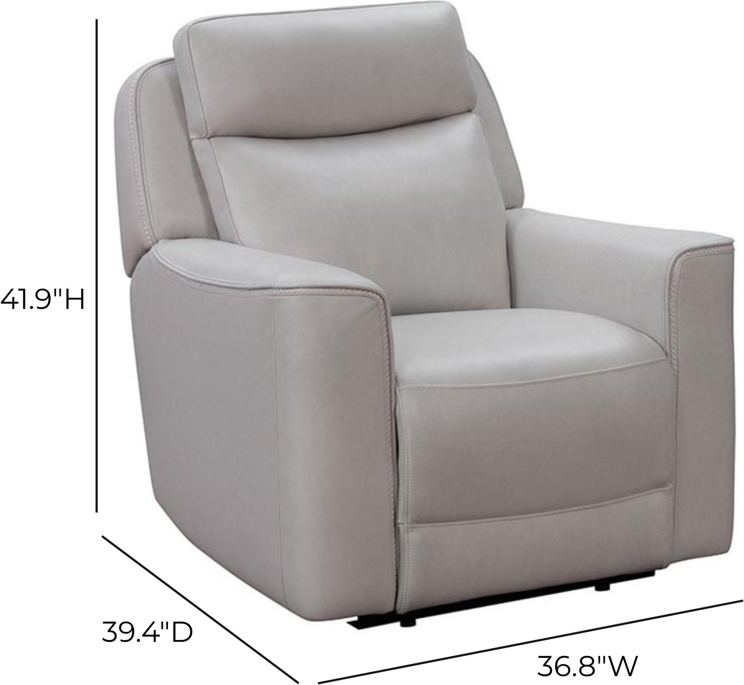 Chester Denisa Soft White Leather Power Recliner with Power Lumbar