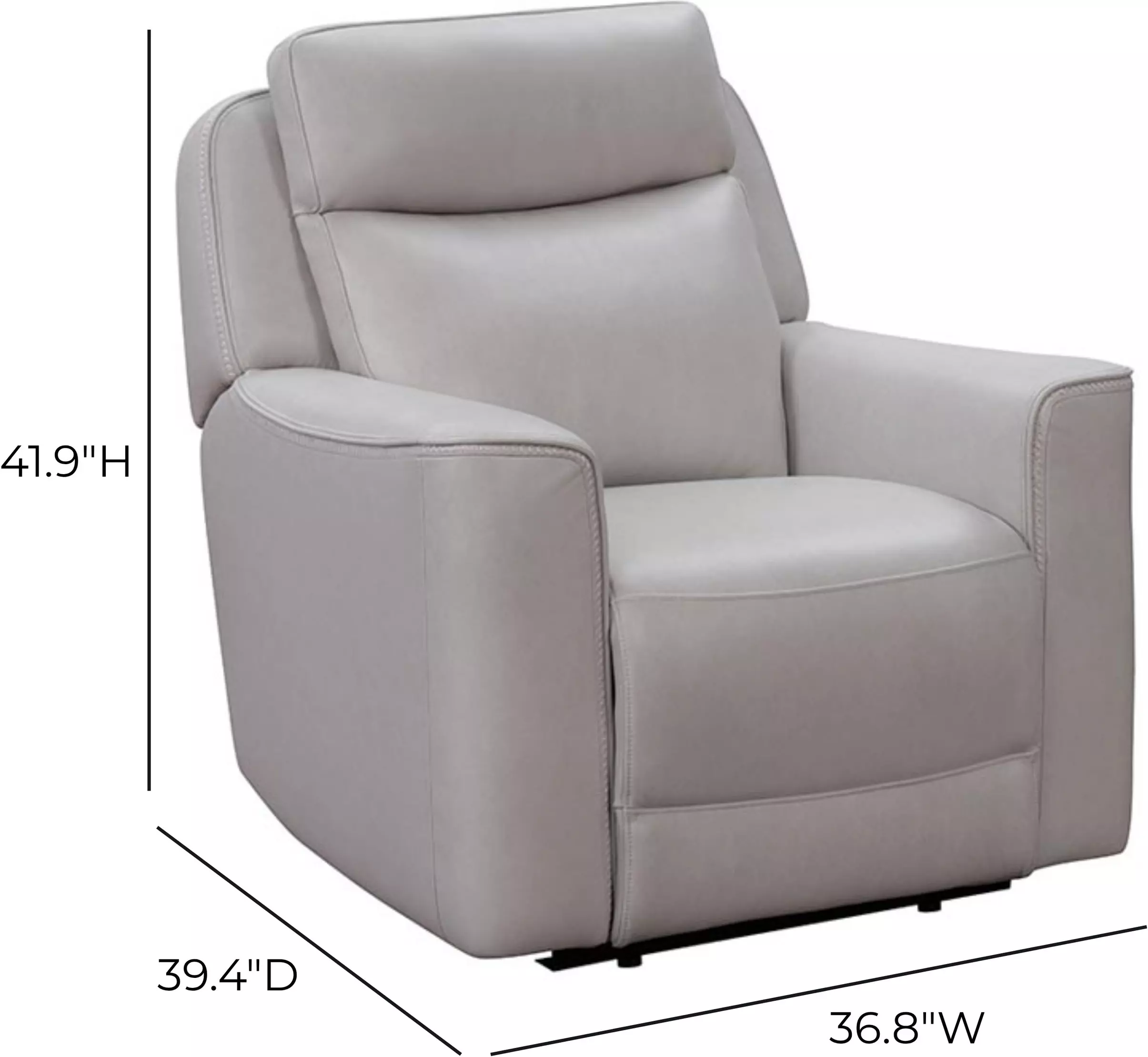 Chester Denisa Soft White Leather Power Recliner with Power Lumbar