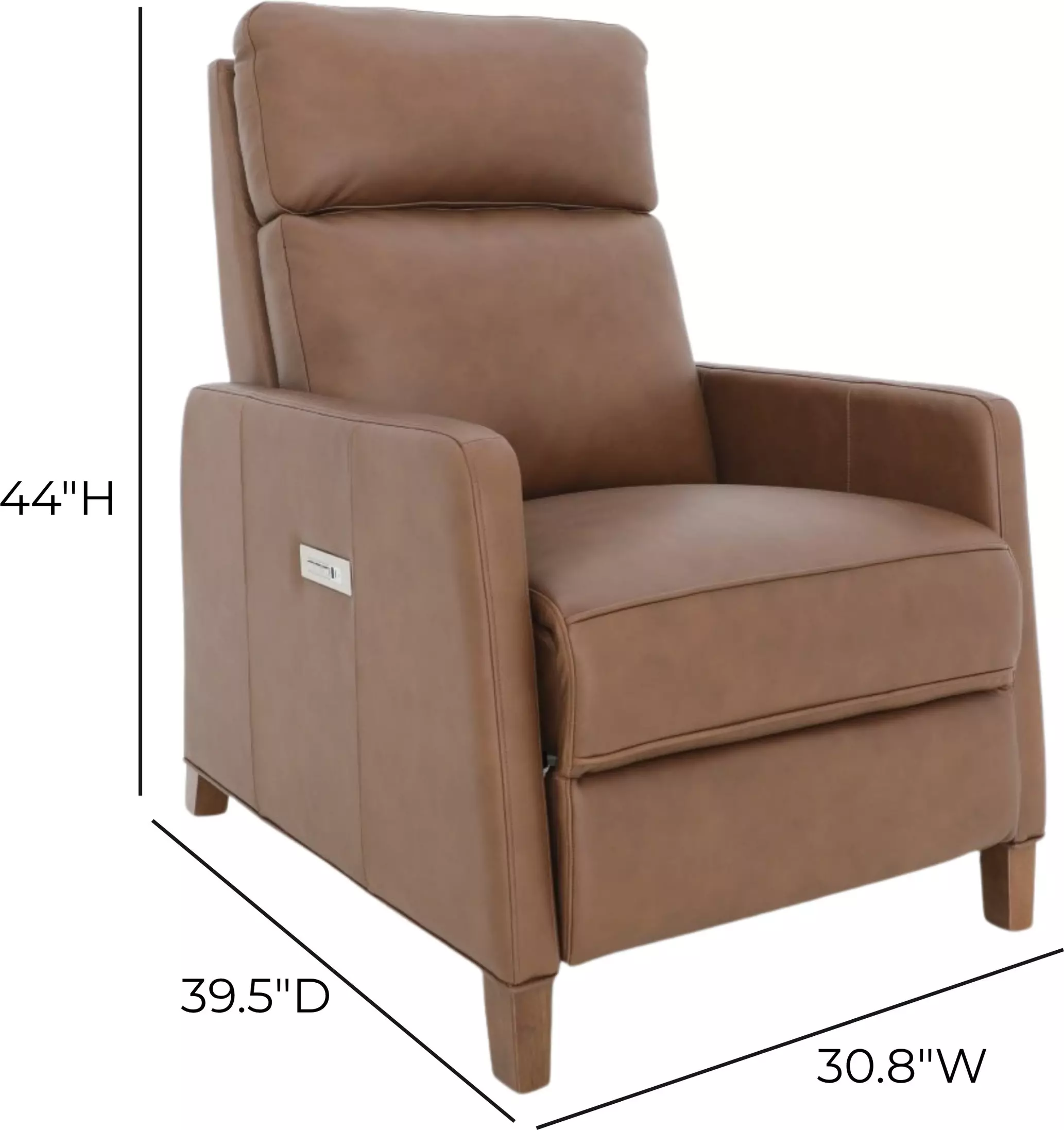 James Dobbs Saddle Leather Zero Gravity Power Recliner with Power Lumbar and USB Charging
