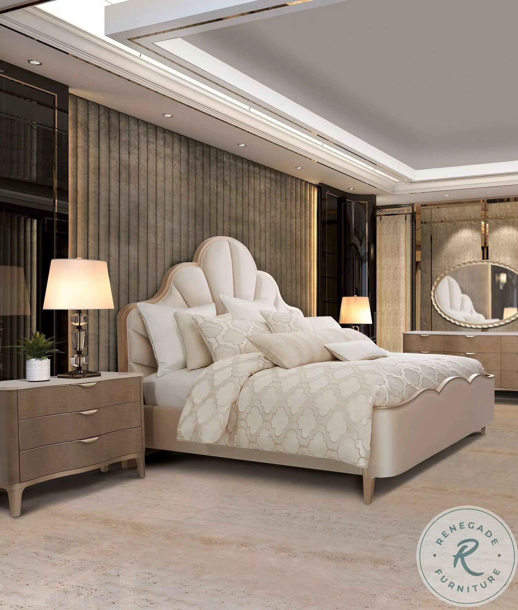MITCHELL & KING AURORA PARMA セット Spectrum Pearl 10 Piece King Comforter Set From Michael Amini