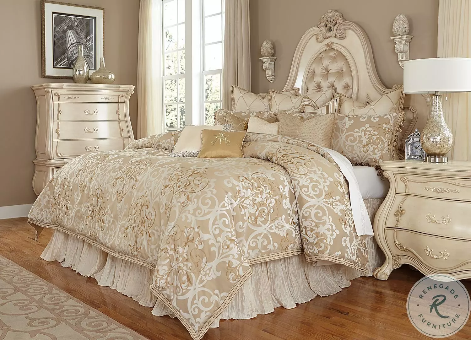 つっきー様　 bloom LUXE ベージュ コルセット　F65 Luxembourg Creme 13 Piece King Comforter Set From Michael Amini