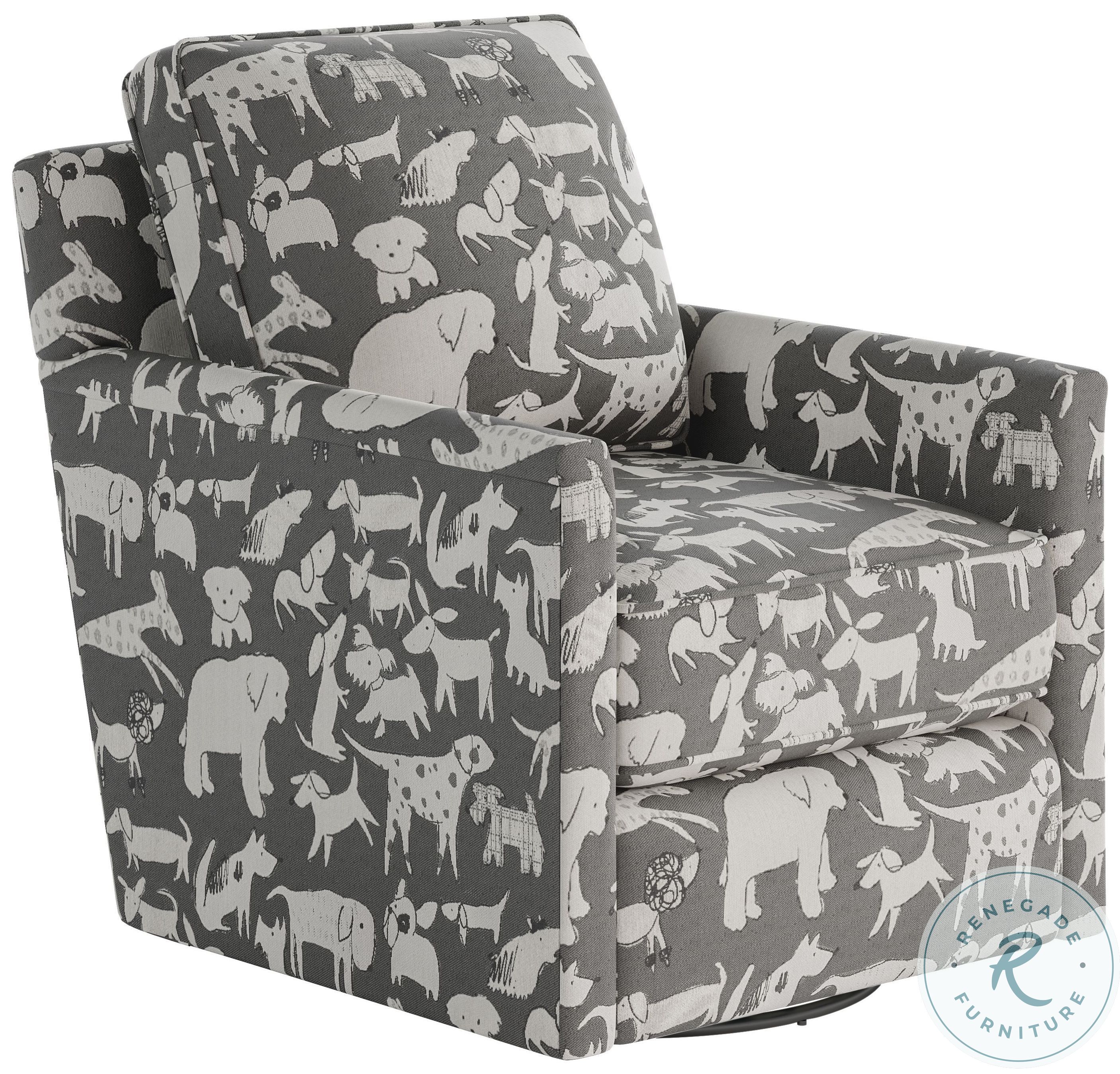 Doggie Graphite Grey Swivel Glider Chair From Southern Home Furnishings