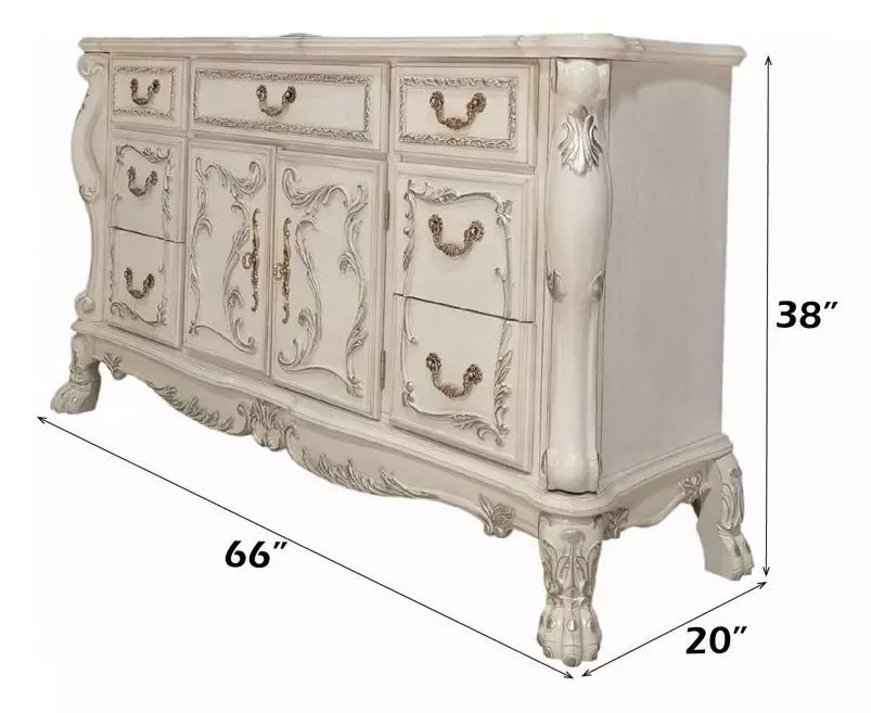 Dresden Bone White 7 Drawer Dresser