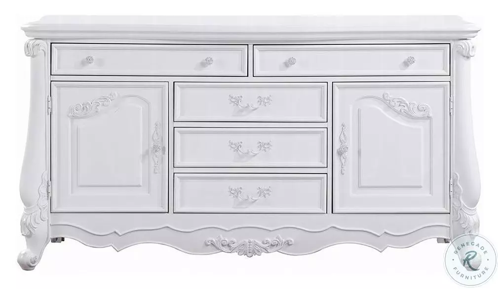 Latisha White 5 Drawer Dresser with Door from ACME Furniture