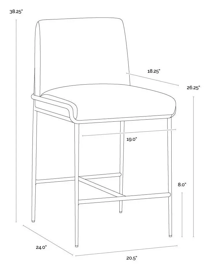 Corvin Geralt Linen Performance Fabric Counter Height Stool