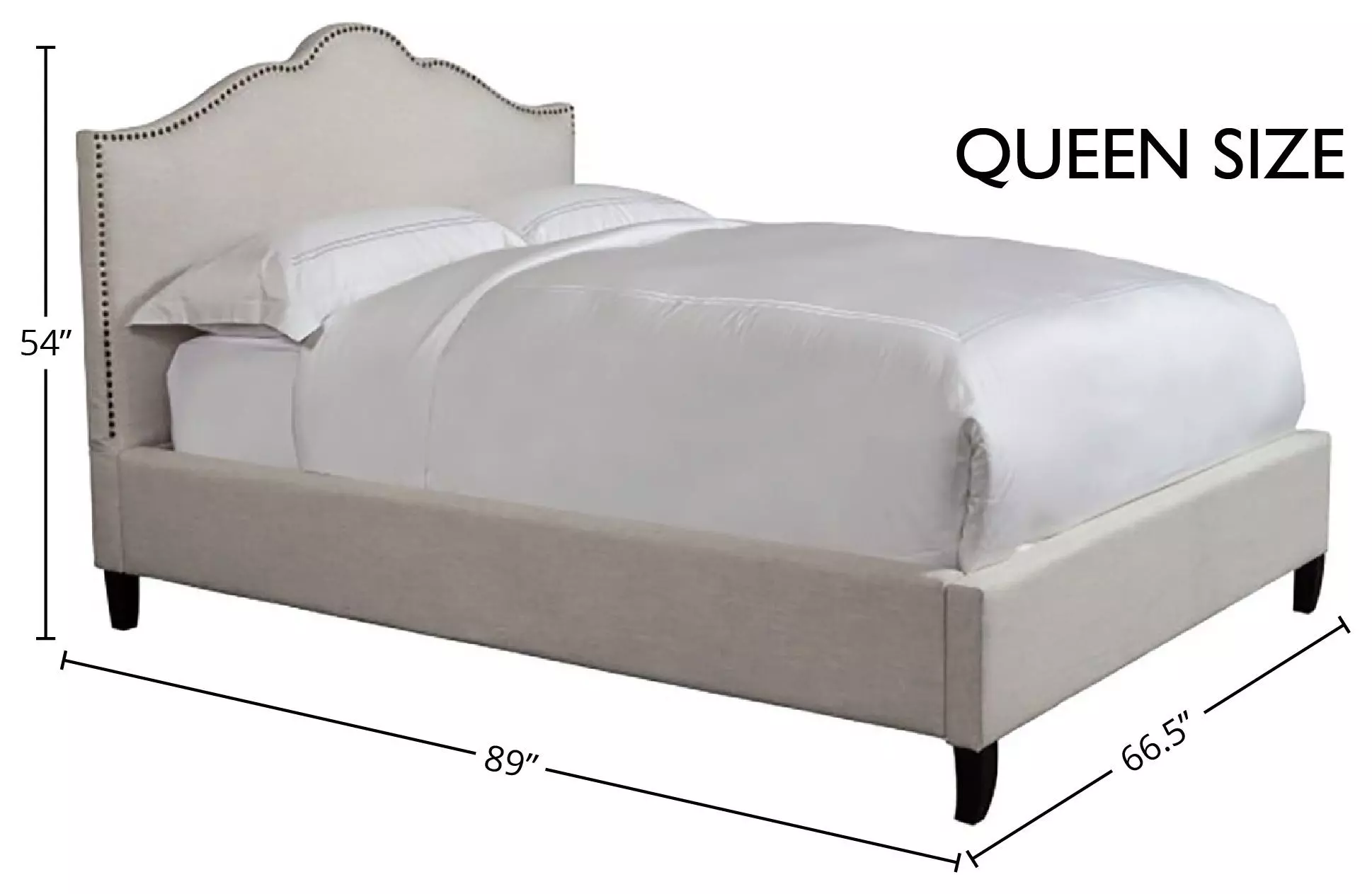Jamie Flour Natural Performance Fabric Queen Upholstered Panel Bed