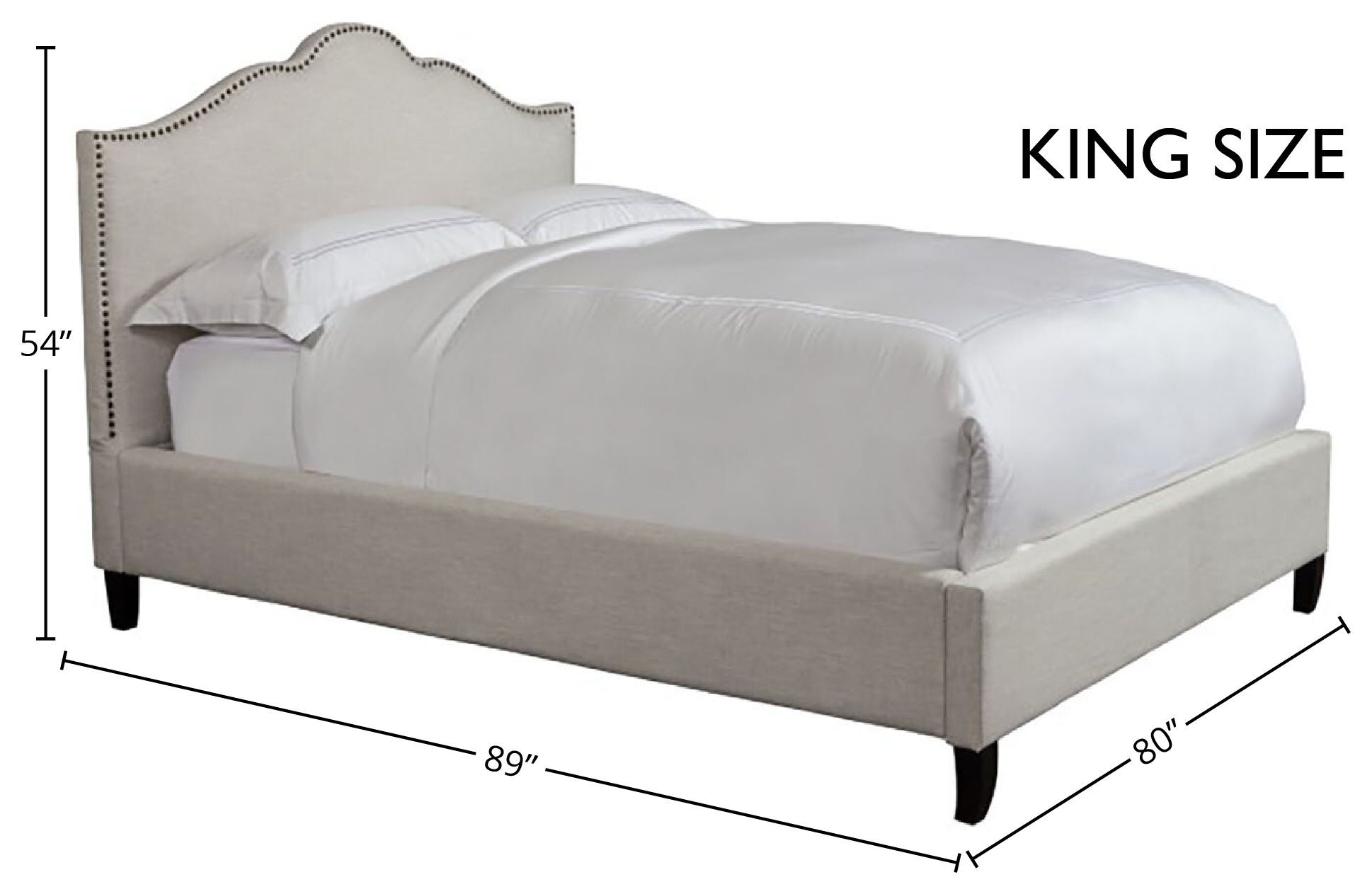 Jamie Flour Natural Performance Fabric King Upholstered Panel Bed