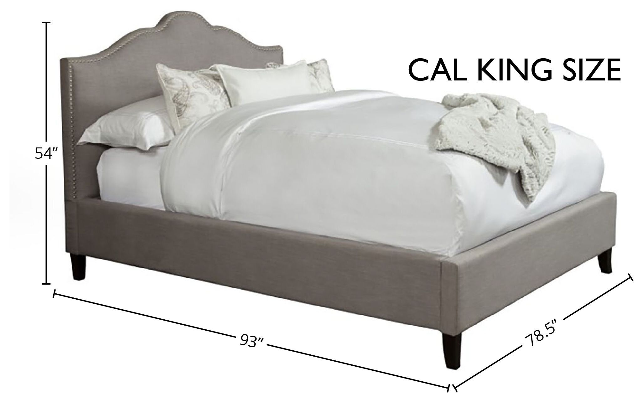Jamie Falstaff Gray Performance Fabric California King Upholstered Panel Bed