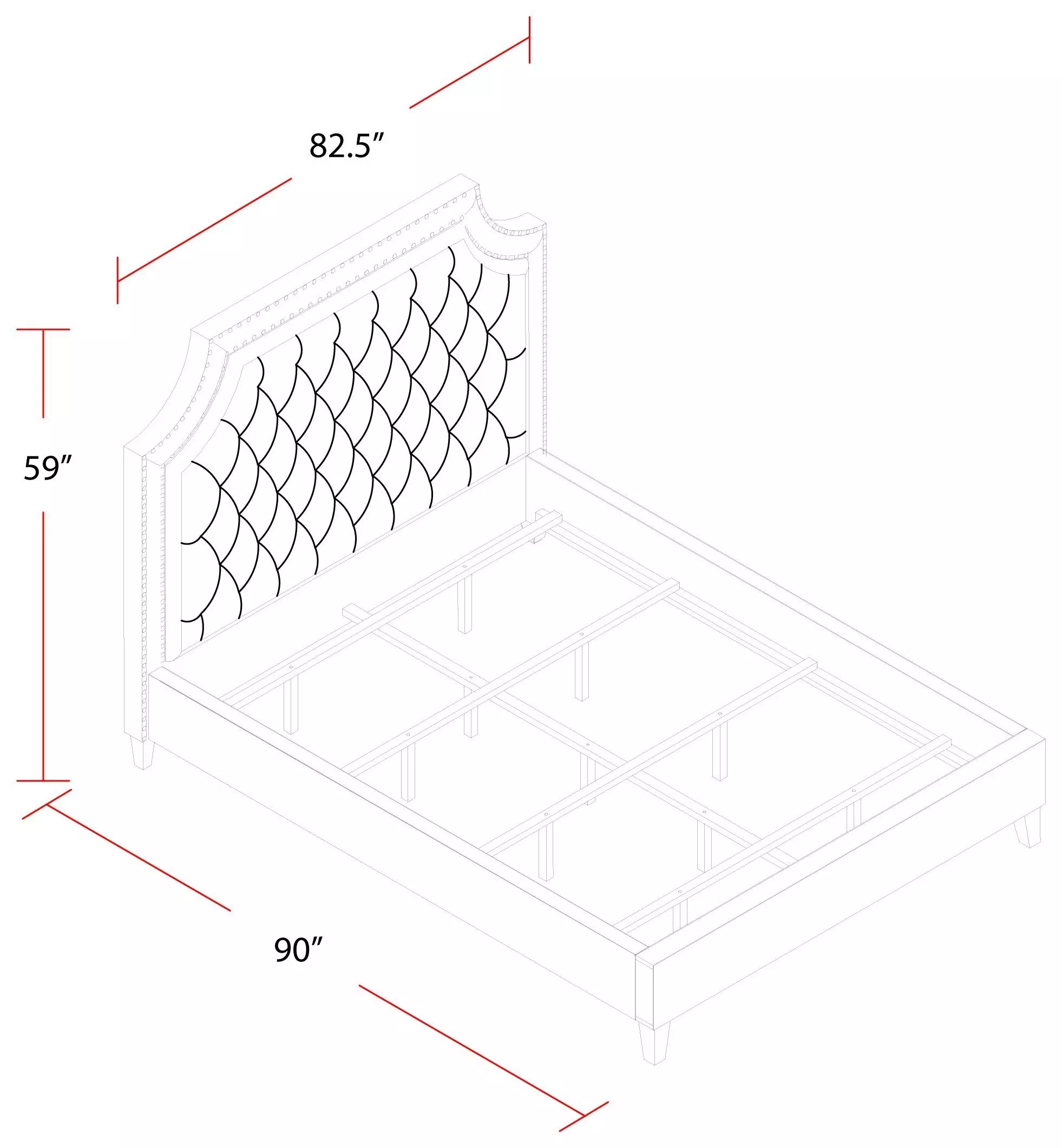 Jasmine Champagne Natural King Upholstered Panel Bed