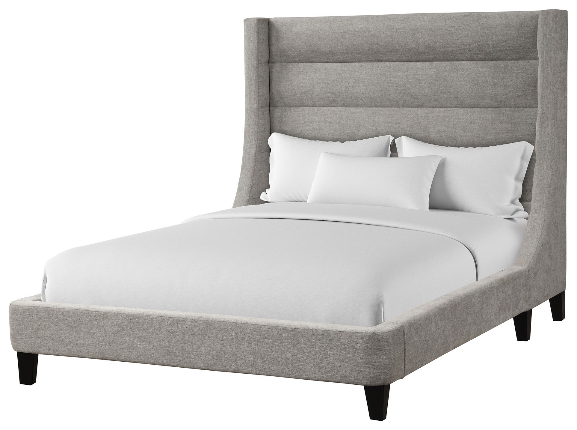 Jacob Luxe Light Grey King Upholstered Panel Bed From Parker
