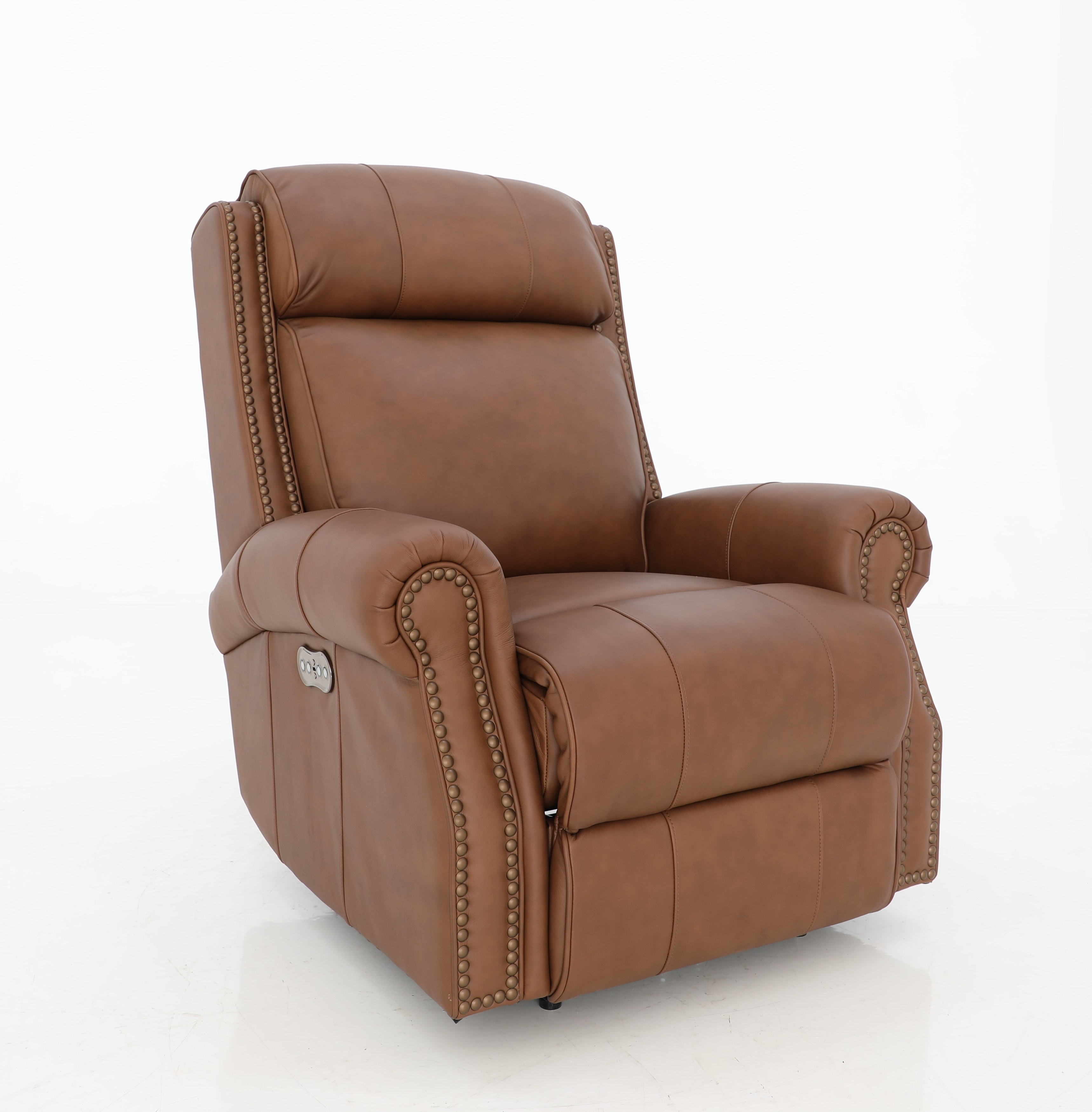 Blair Dobbs Saddle Leather Big & Tall Power Recliner with Power