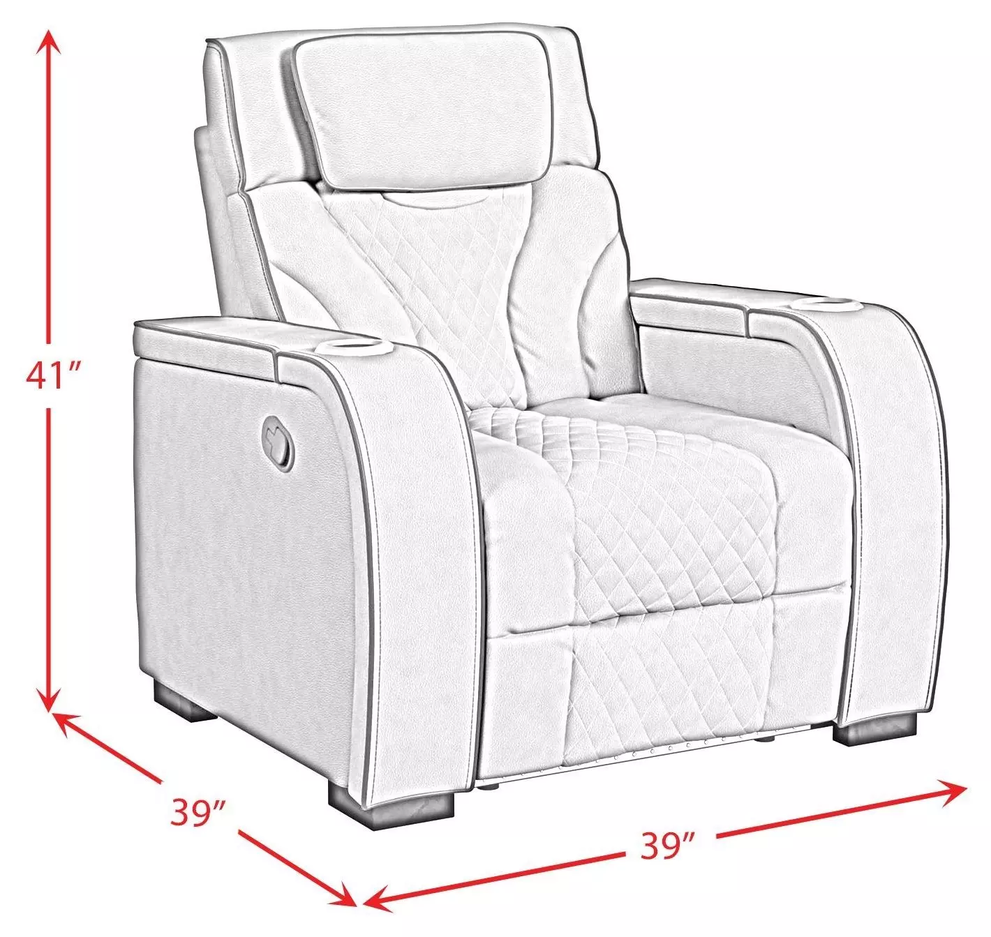 Tundra Simba Slate Motion Recliner with LED