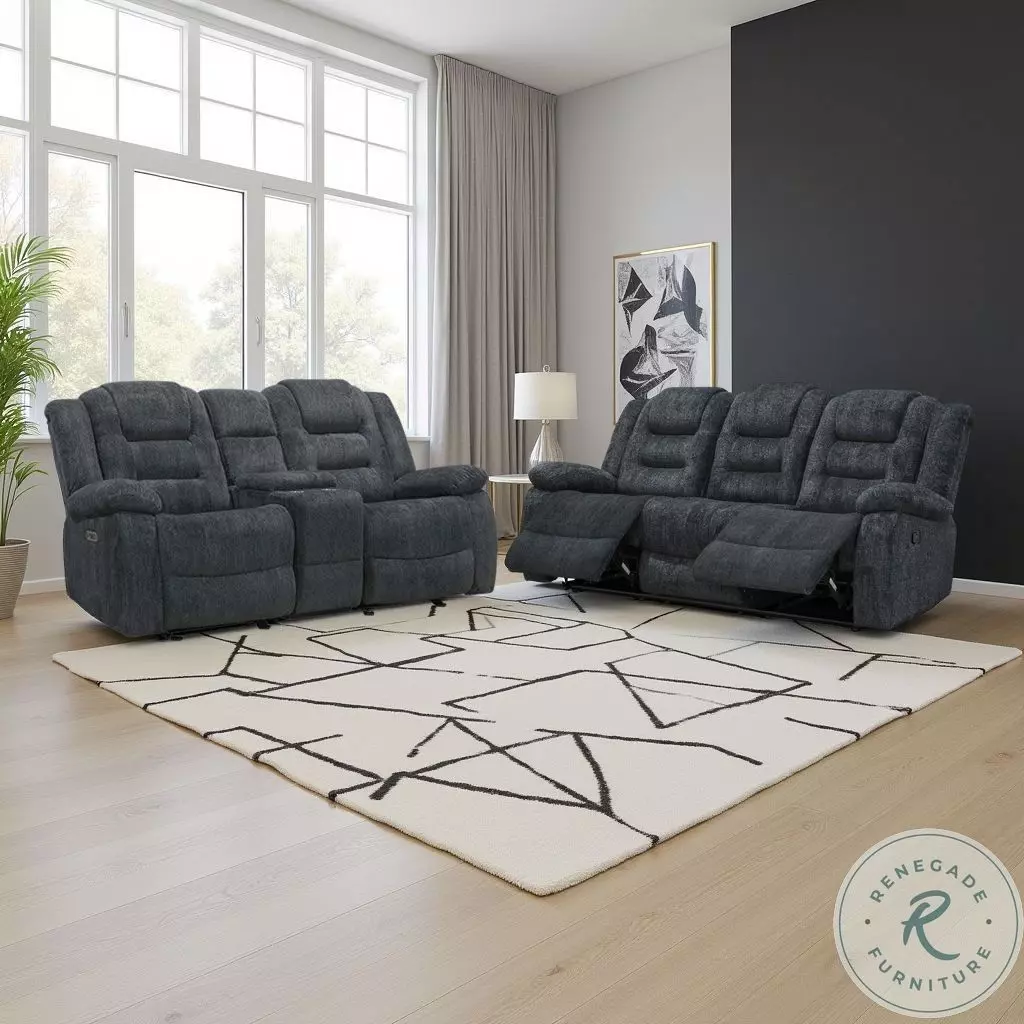 リリパット213☆THE STONEMASON Bolton Misty Storm Reclining Dual Reclining Living Room Set from