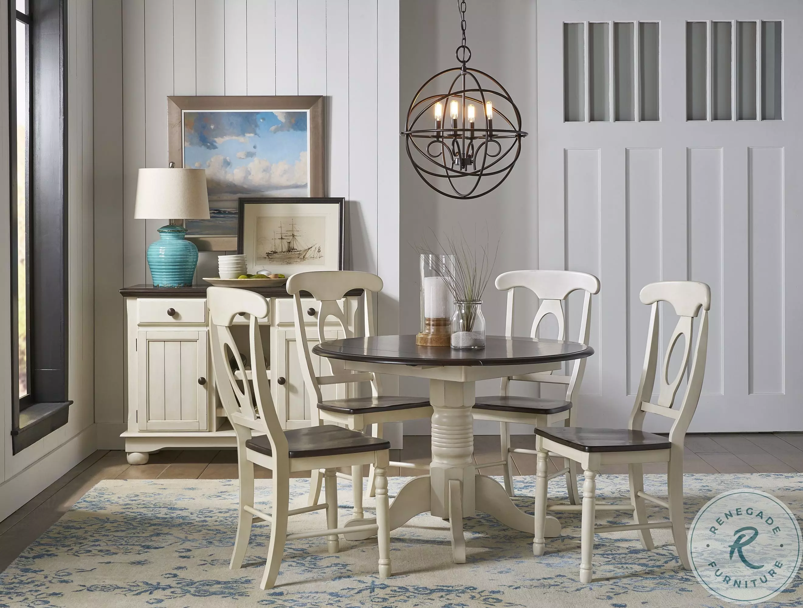 British Isles Chalk Cocoa Bean Napoleon Side Chair Set of 2 From