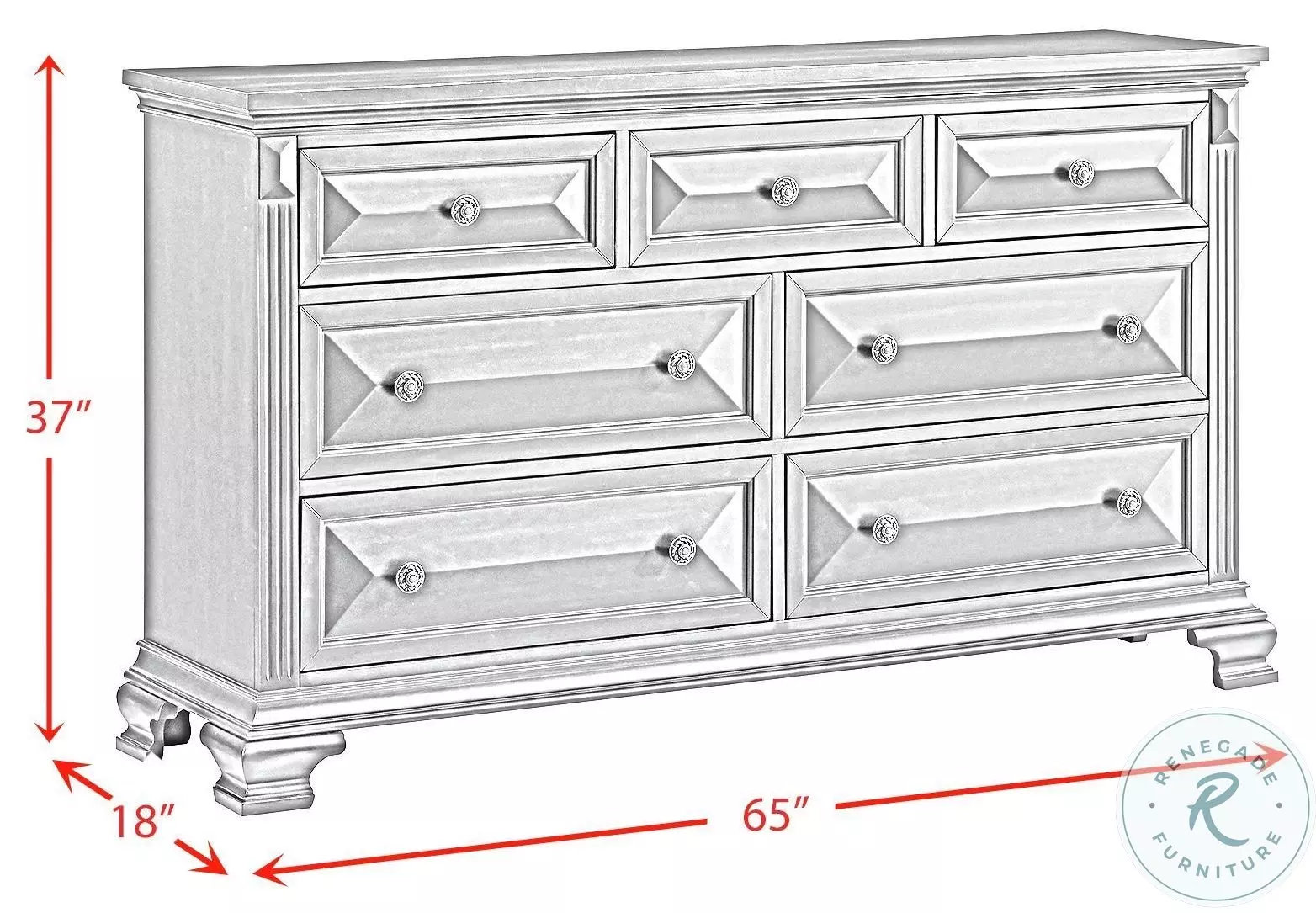 Sumner Distressed Black 7 Drawer Dresser