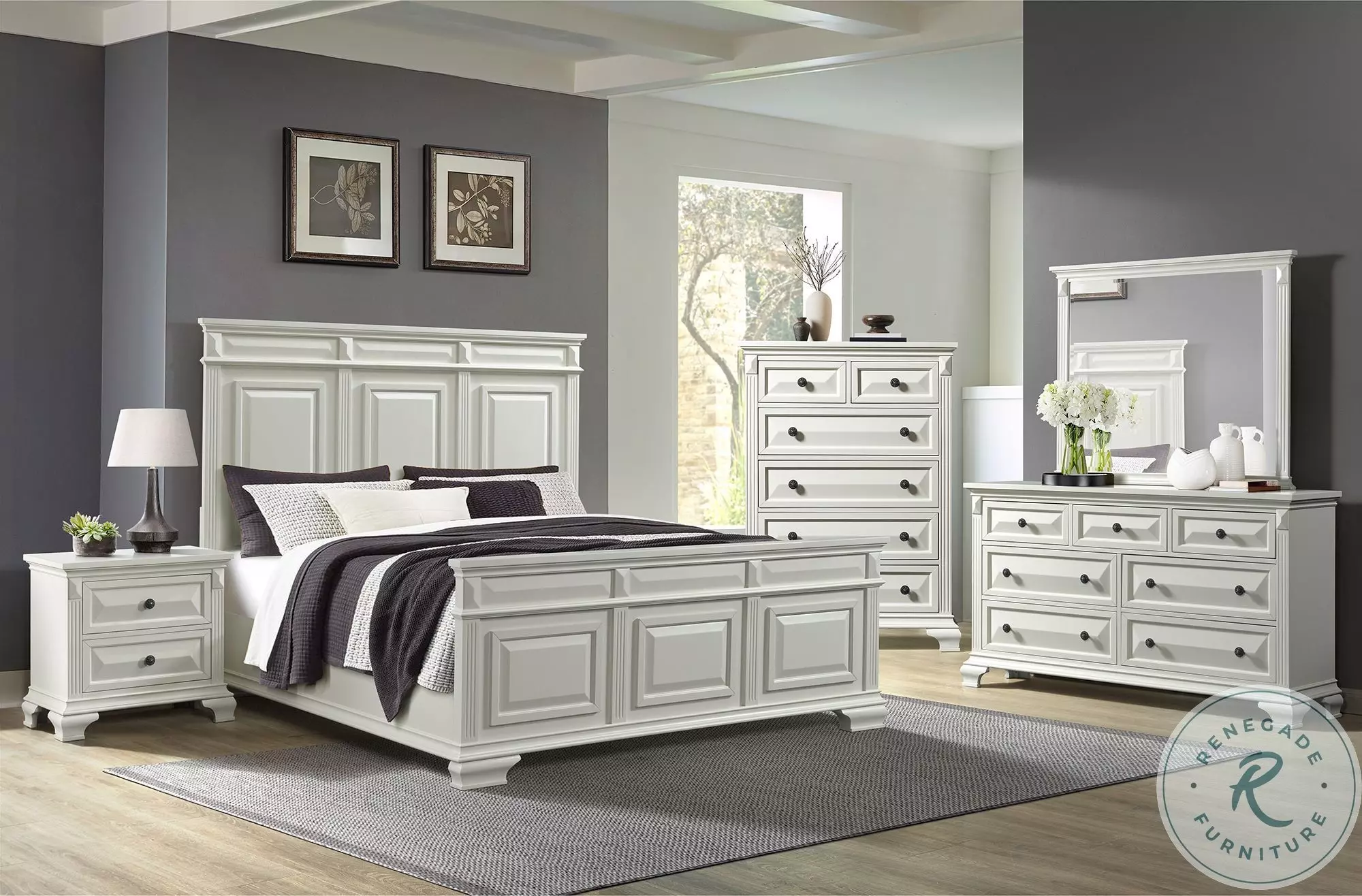 Sumner Antique White Panel Bedroom Set from Picket House Furnishings ...