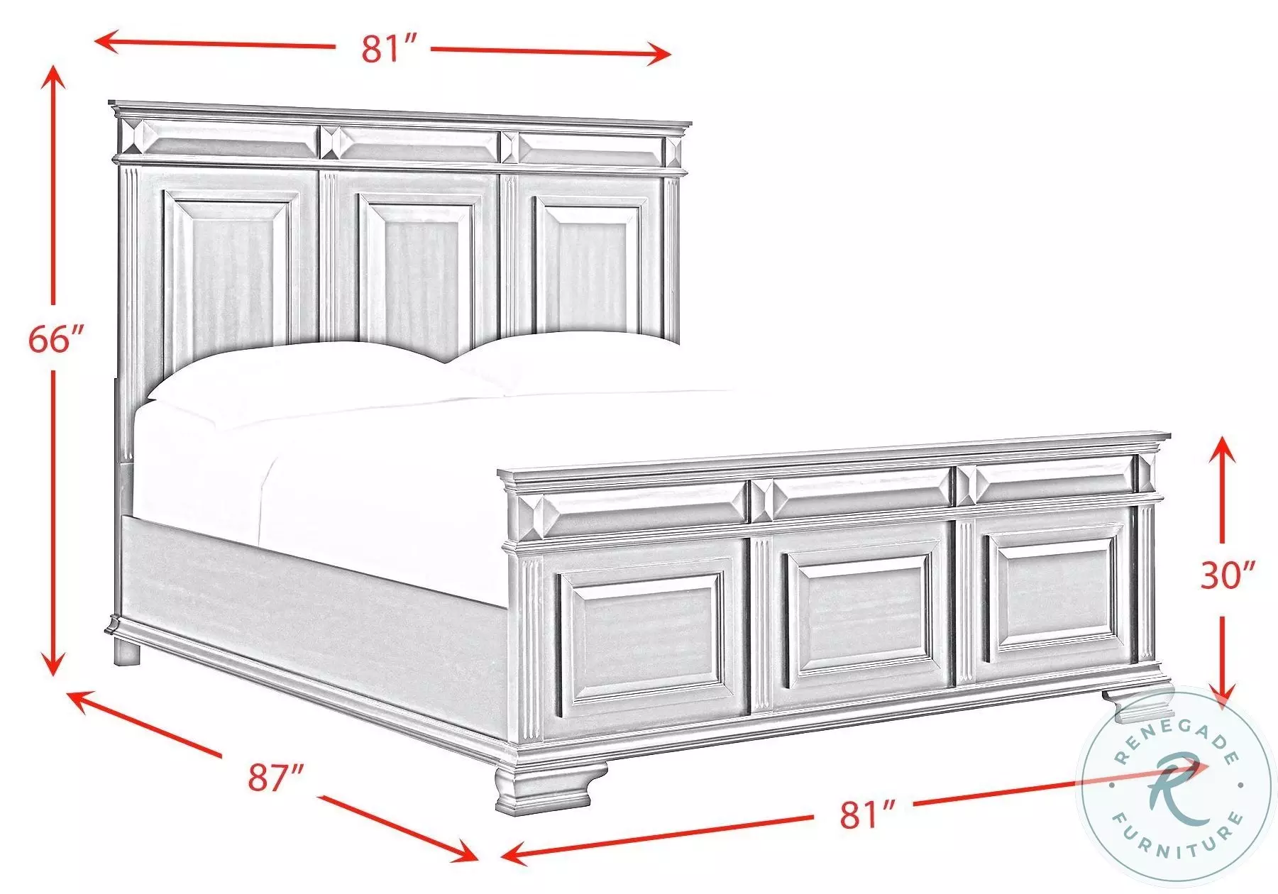 Sumner Distressed Black King Panel Bed