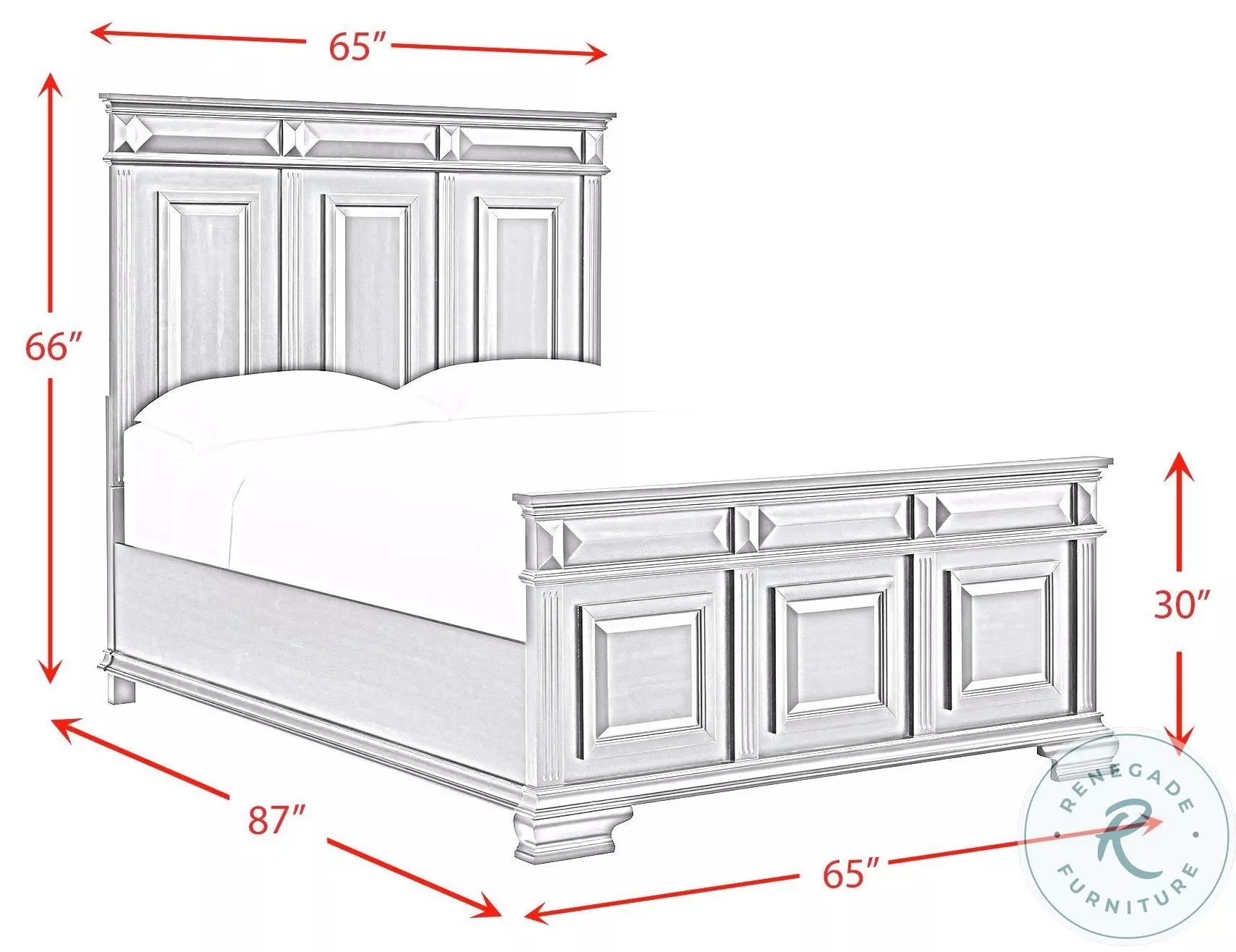 Sumner Distressed Black Queen Panel Bed