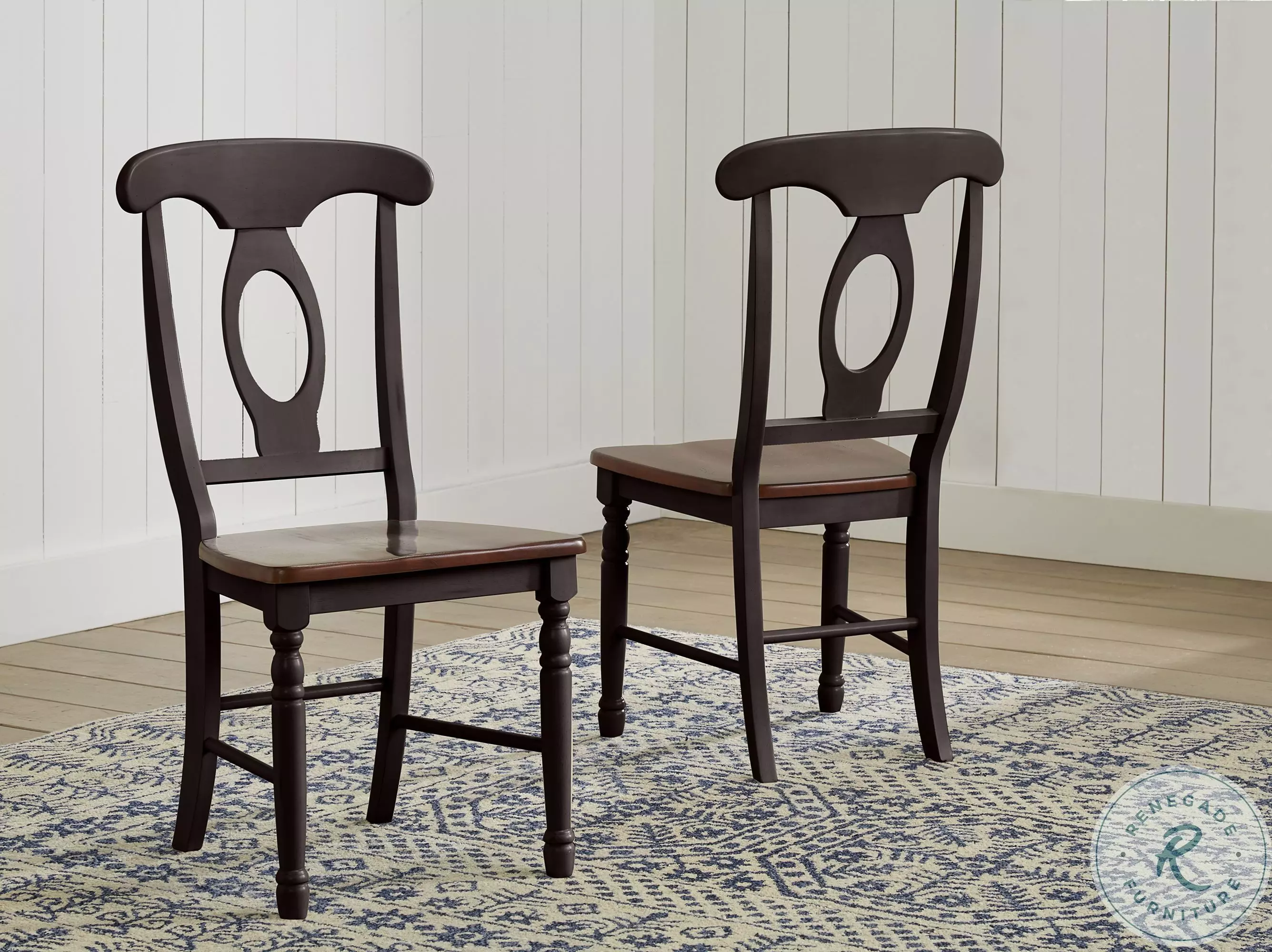 British Isles Oak Black Napoleon Side Chair Set of 2 From Home