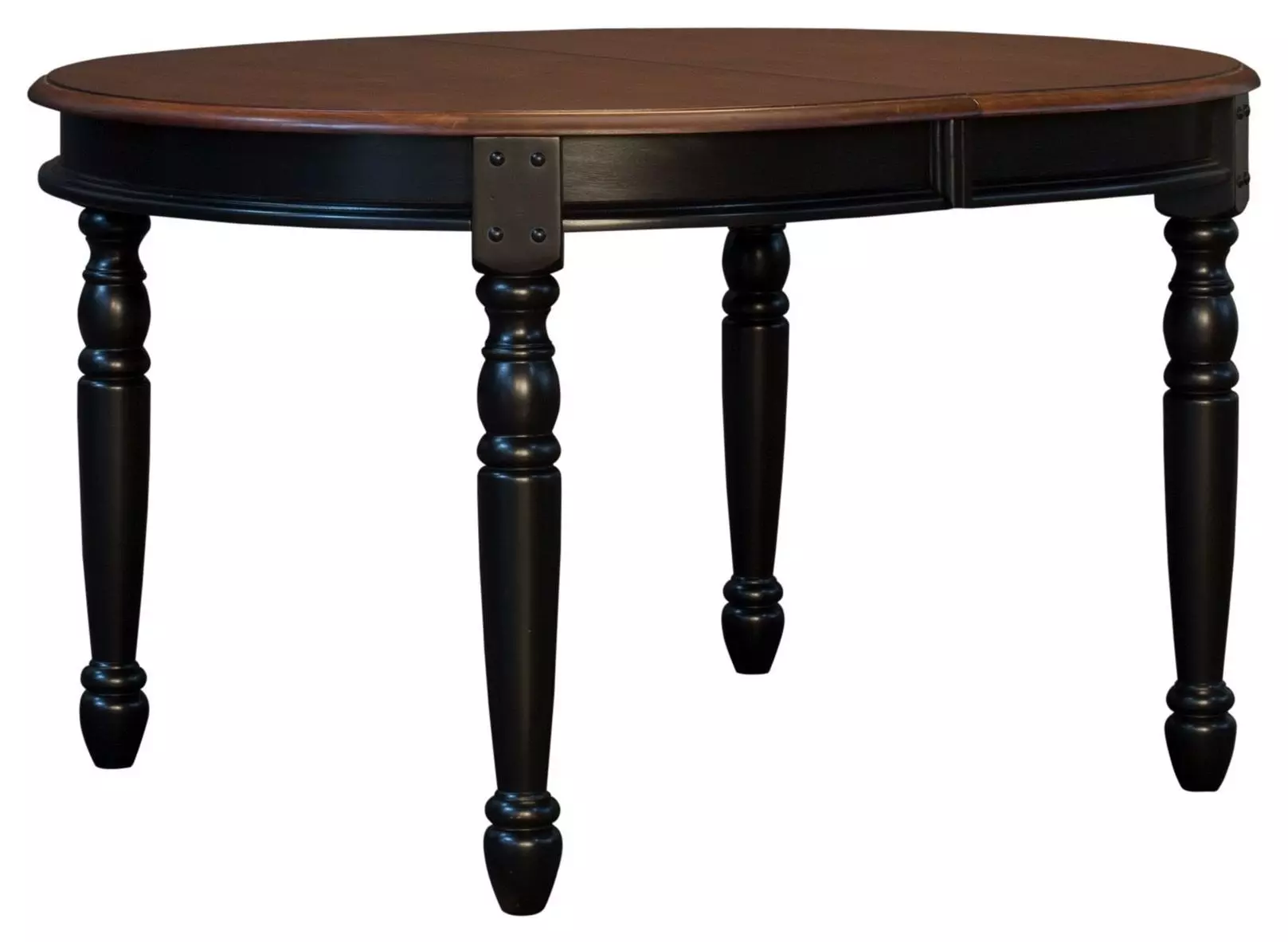 British Isles Oak Black 76" Extendable Oval Dining Table