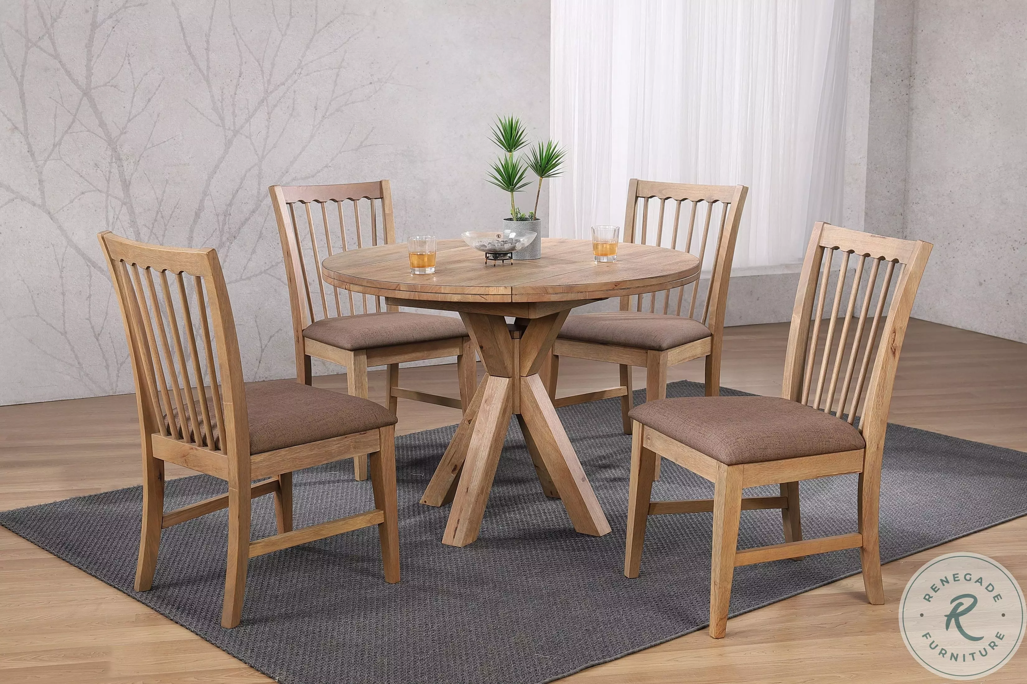 Brownstone Warm Brown Drop Leaf Extendable Dining Room Set from ECI