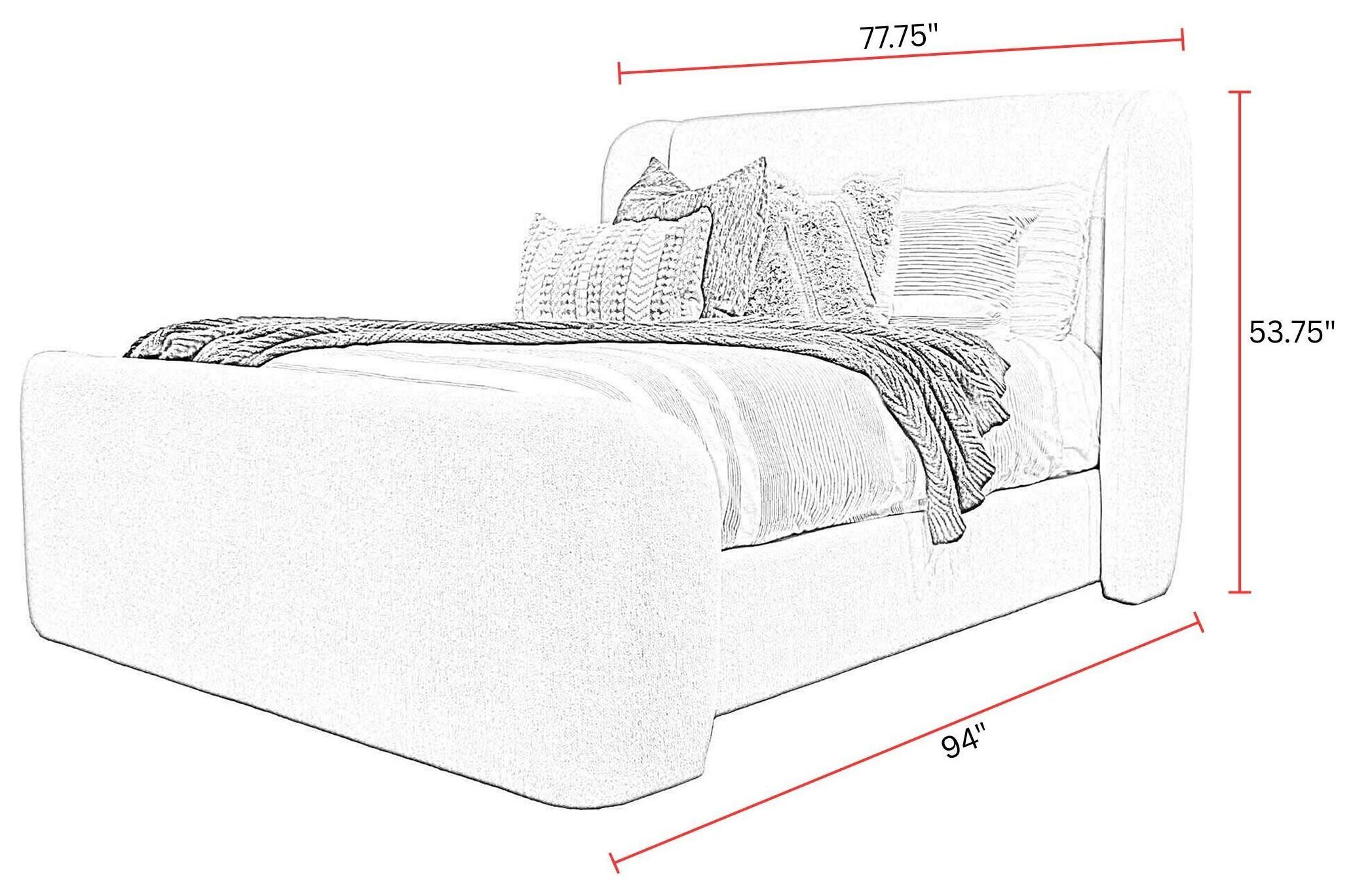 Shiloh White Mocha Performance Fabric Queen Upholstered Platform Bed