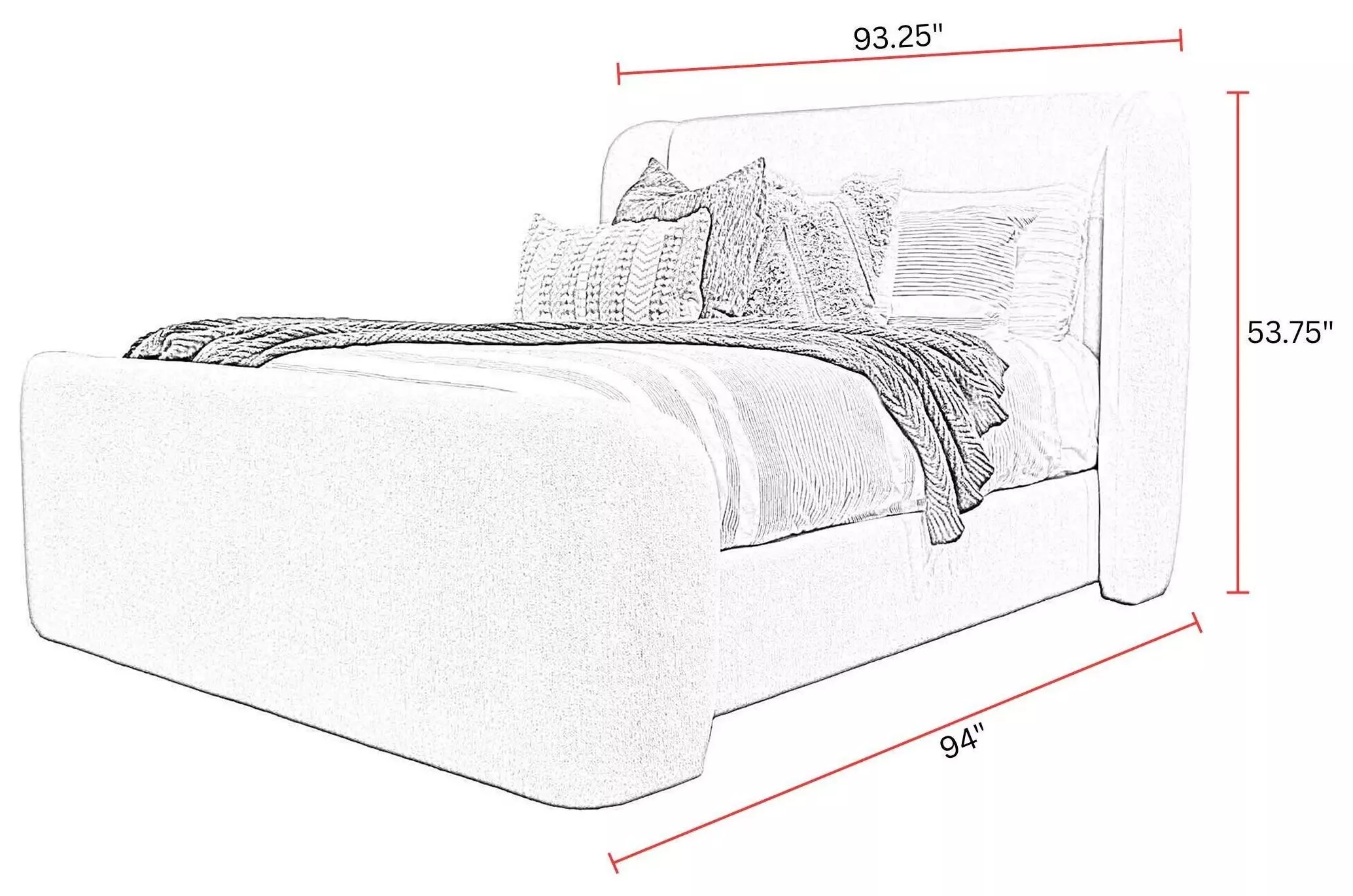 Shiloh White Mocha Performance Fabric King Upholstered Platform Bed
