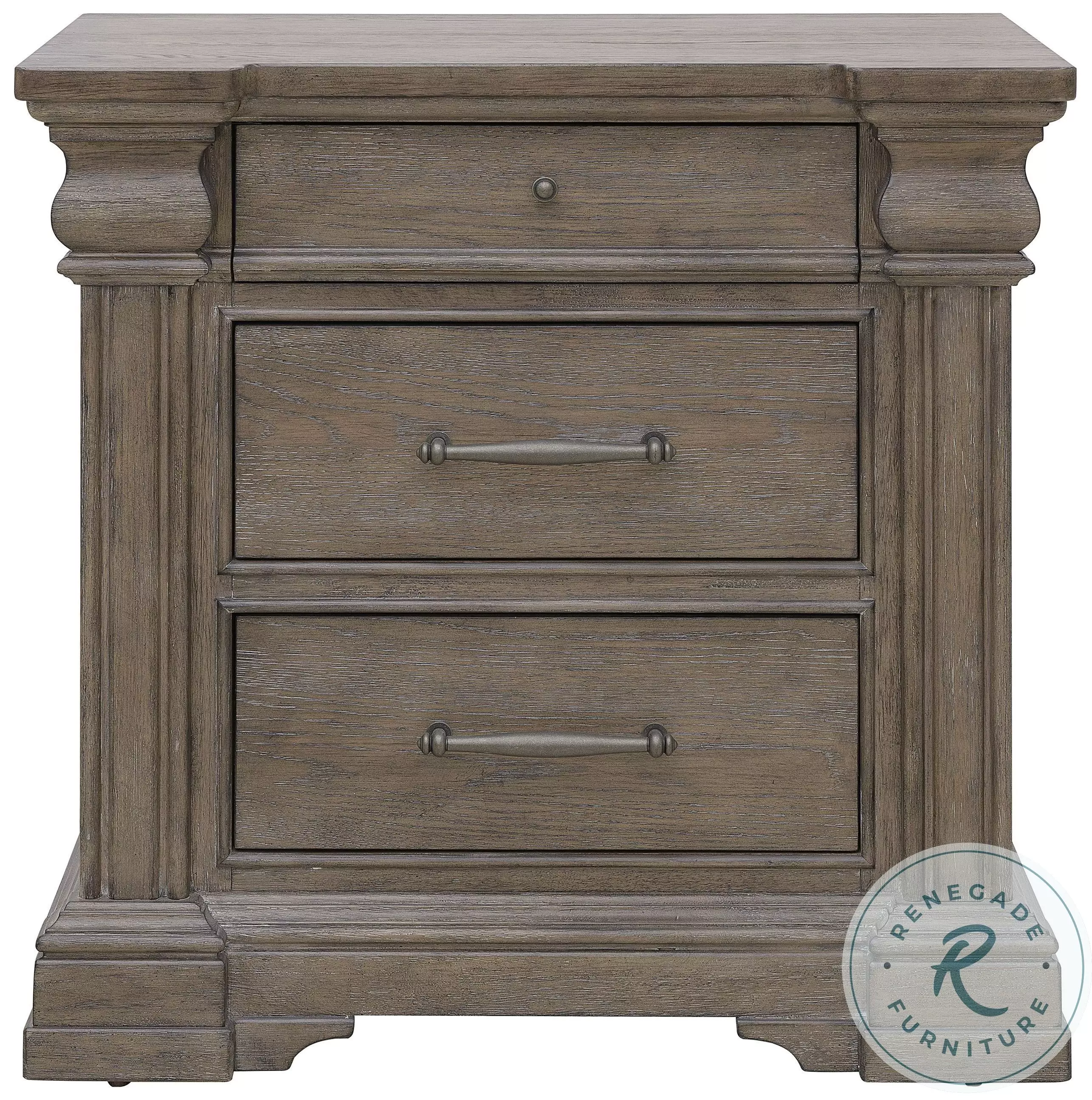 Madison Ridge Natural Bark 3 Drawer Nightstand From Pulaski