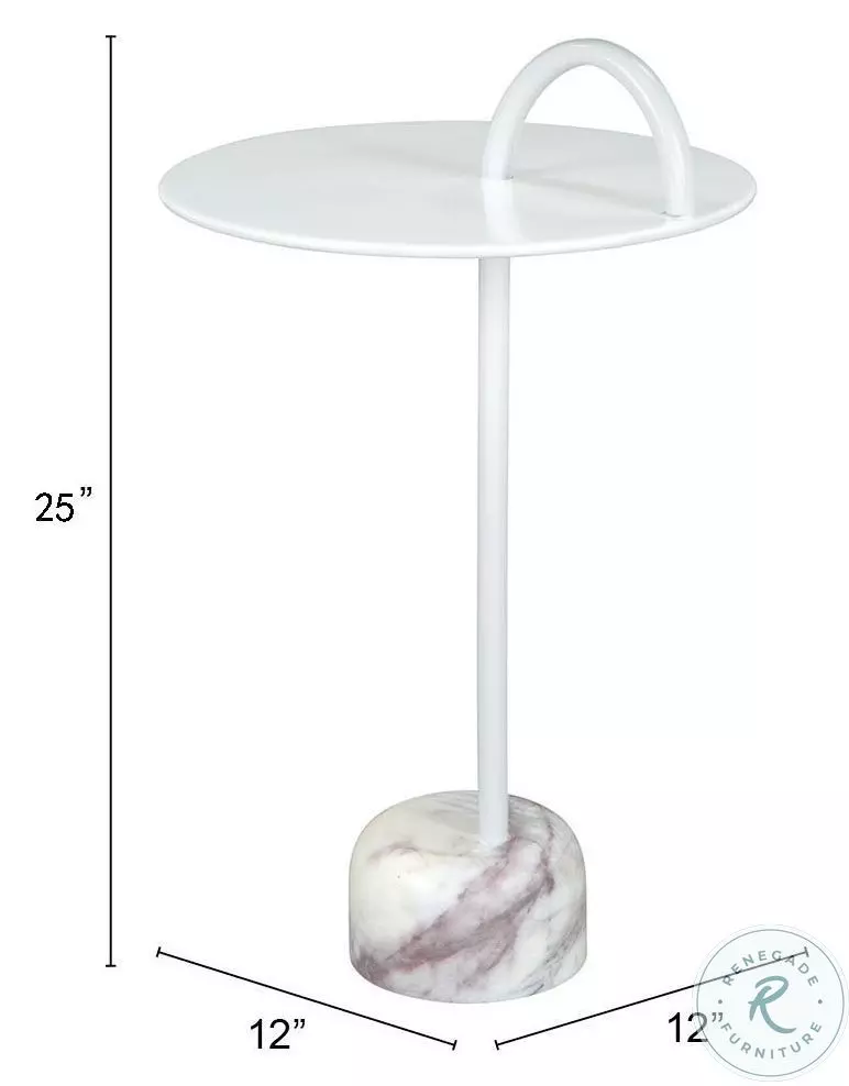 Will White 25" Side Table