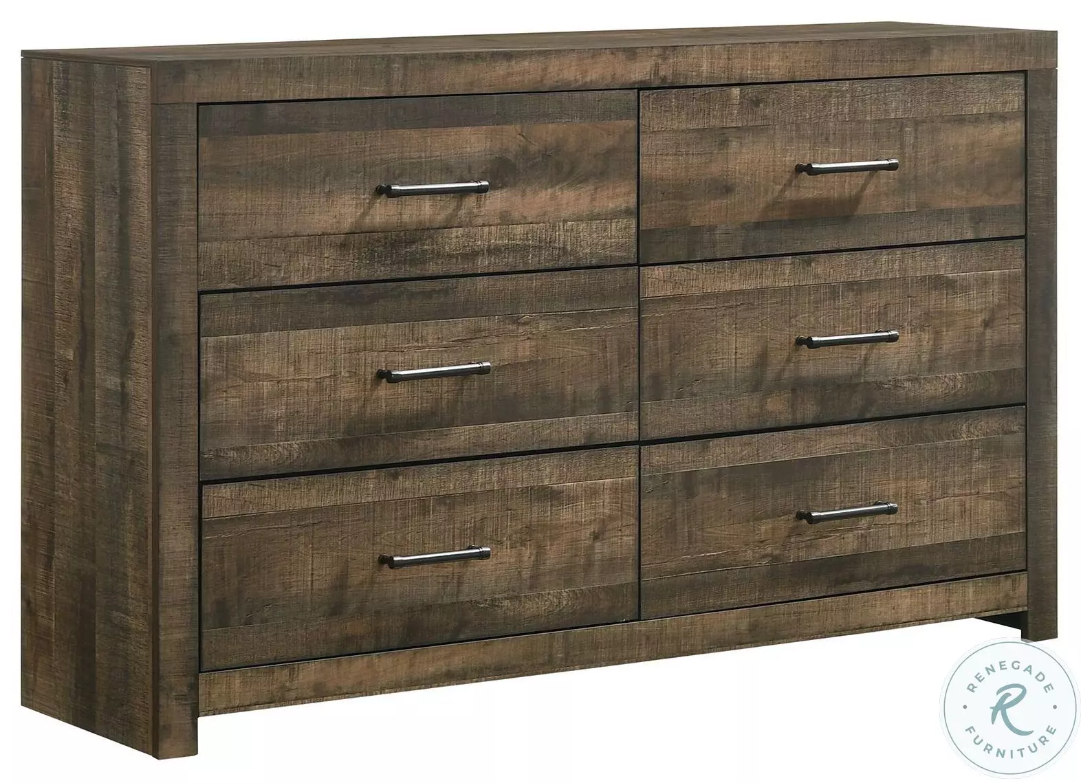 beckford walnut brown finish 6 drawer wood dresser Bailey
