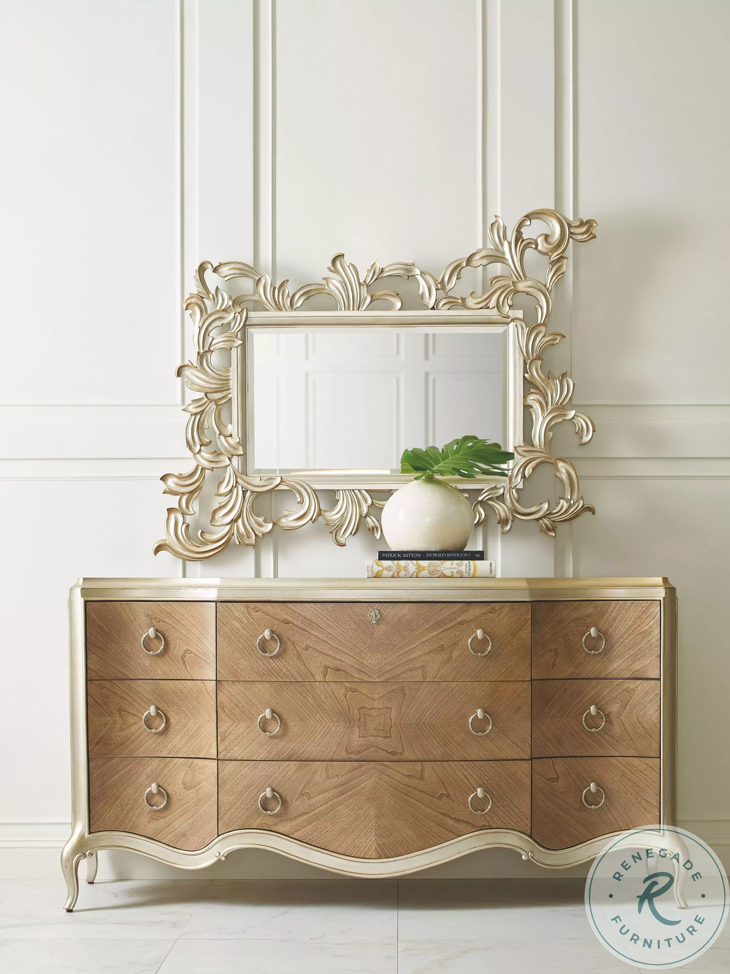 Fontainebleau Cendre And Champagne Mist Triple Dresser From