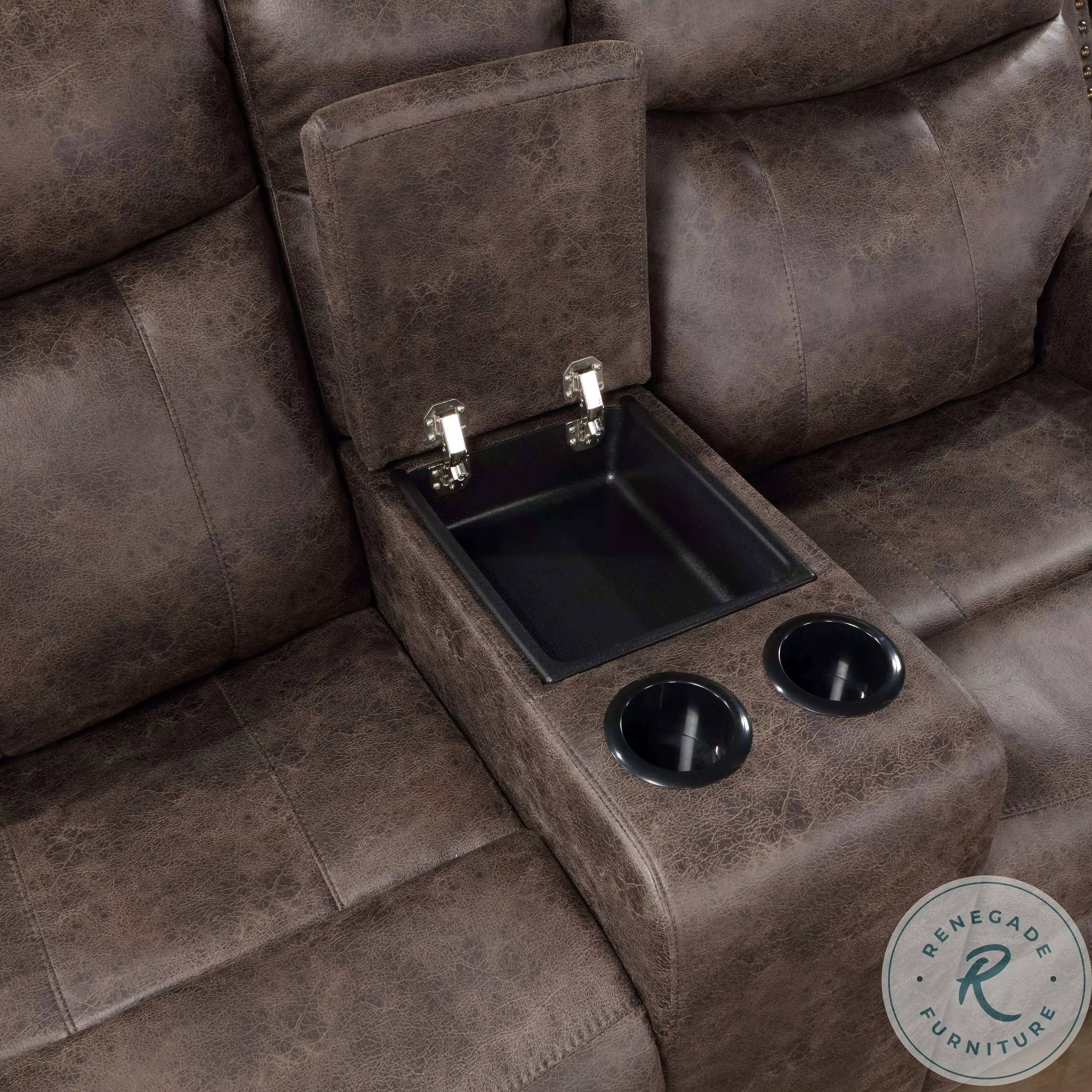 Quade Mocha Dual Reclining Console Loveseat From New Classic