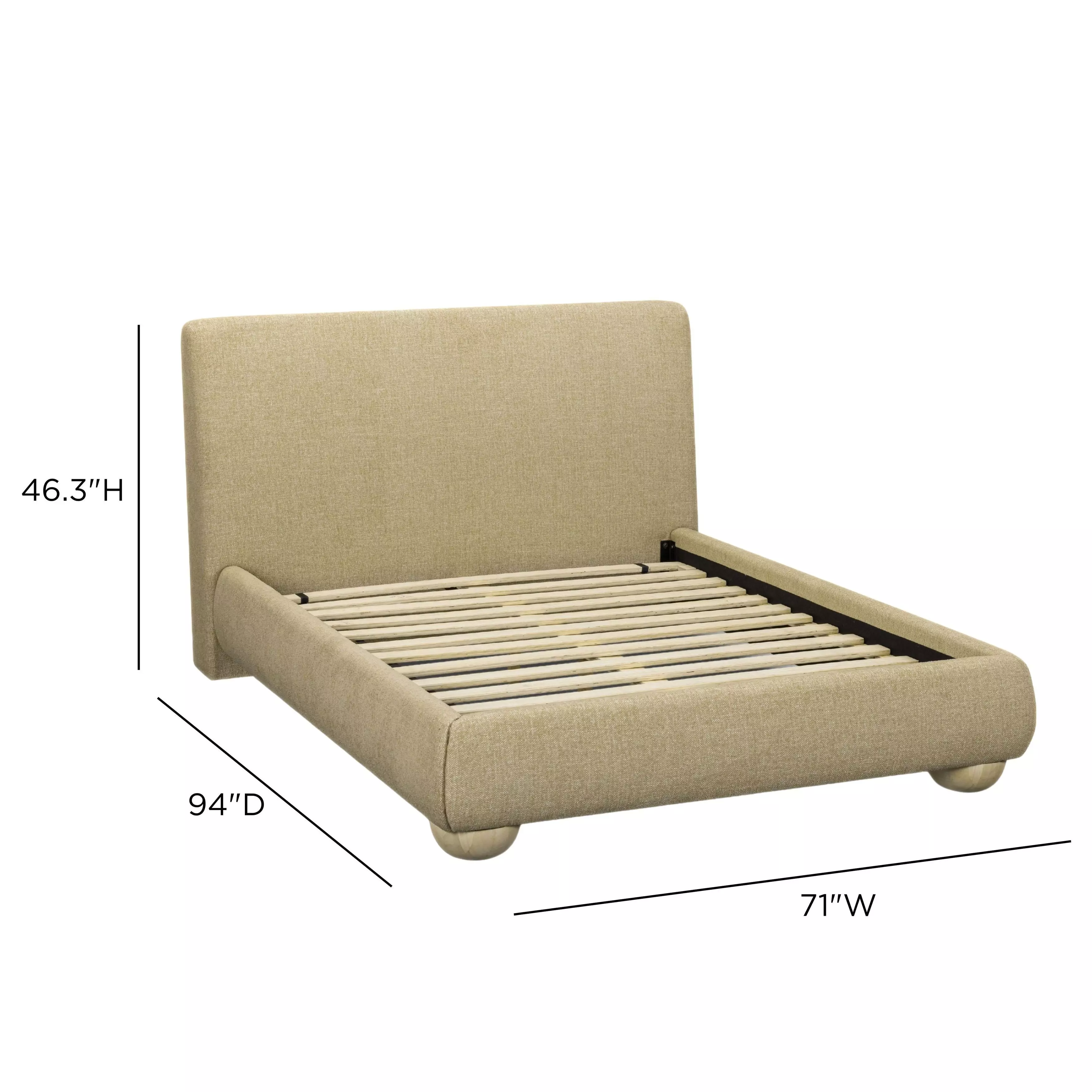 Rayne Honey Queen Upholstered Panel Bed