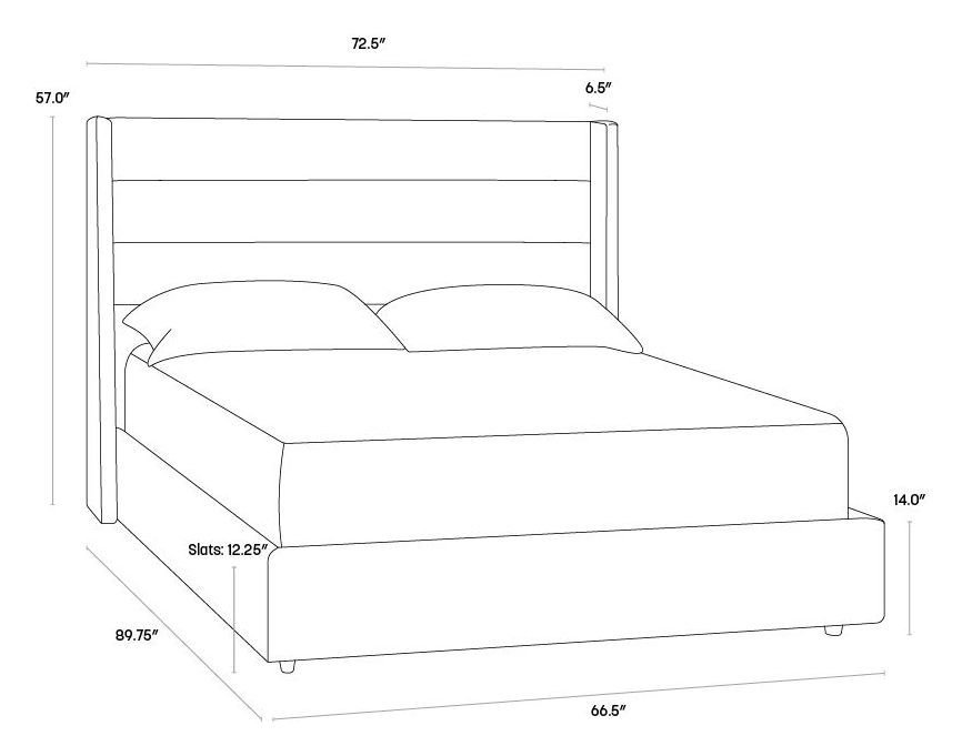 Emmit Quarry Queen Upholstered Platform Bed
