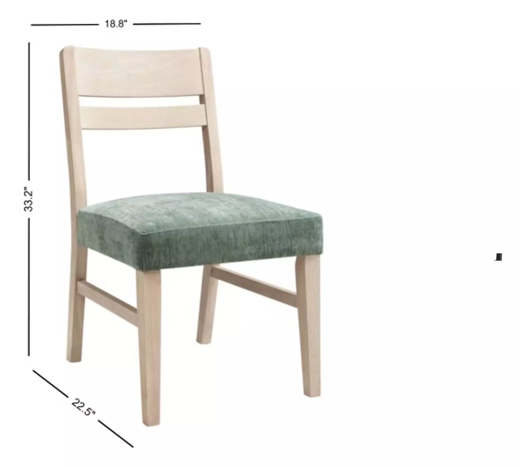 West End Sage Green and Natural Maple Upholstered Ladder Back Side Chair Set of 2