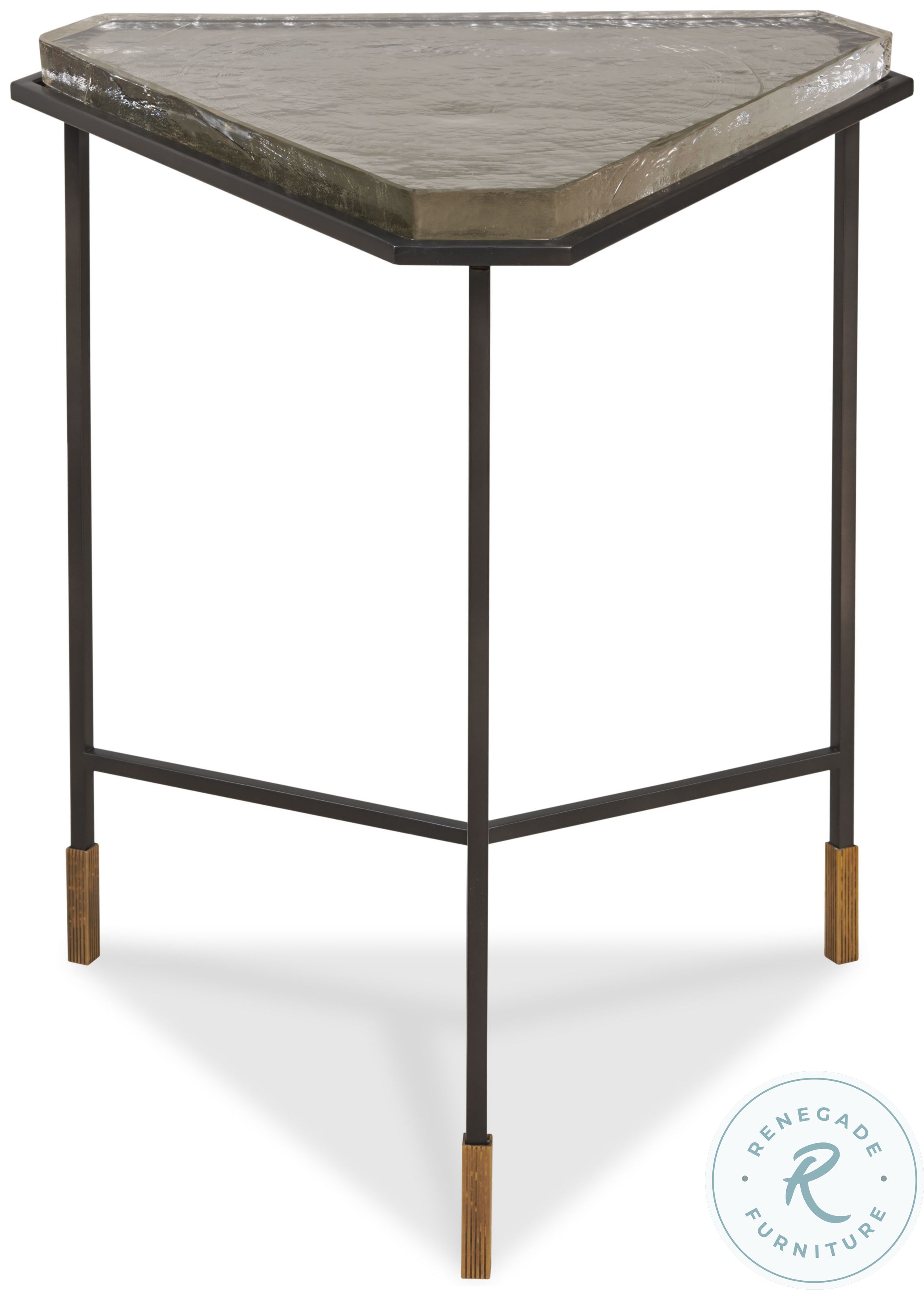 (KJC04-3)ビスポーク Lowry Side Table 展示品 Compositions Cast Glass And Bronze Large Side Table From Century