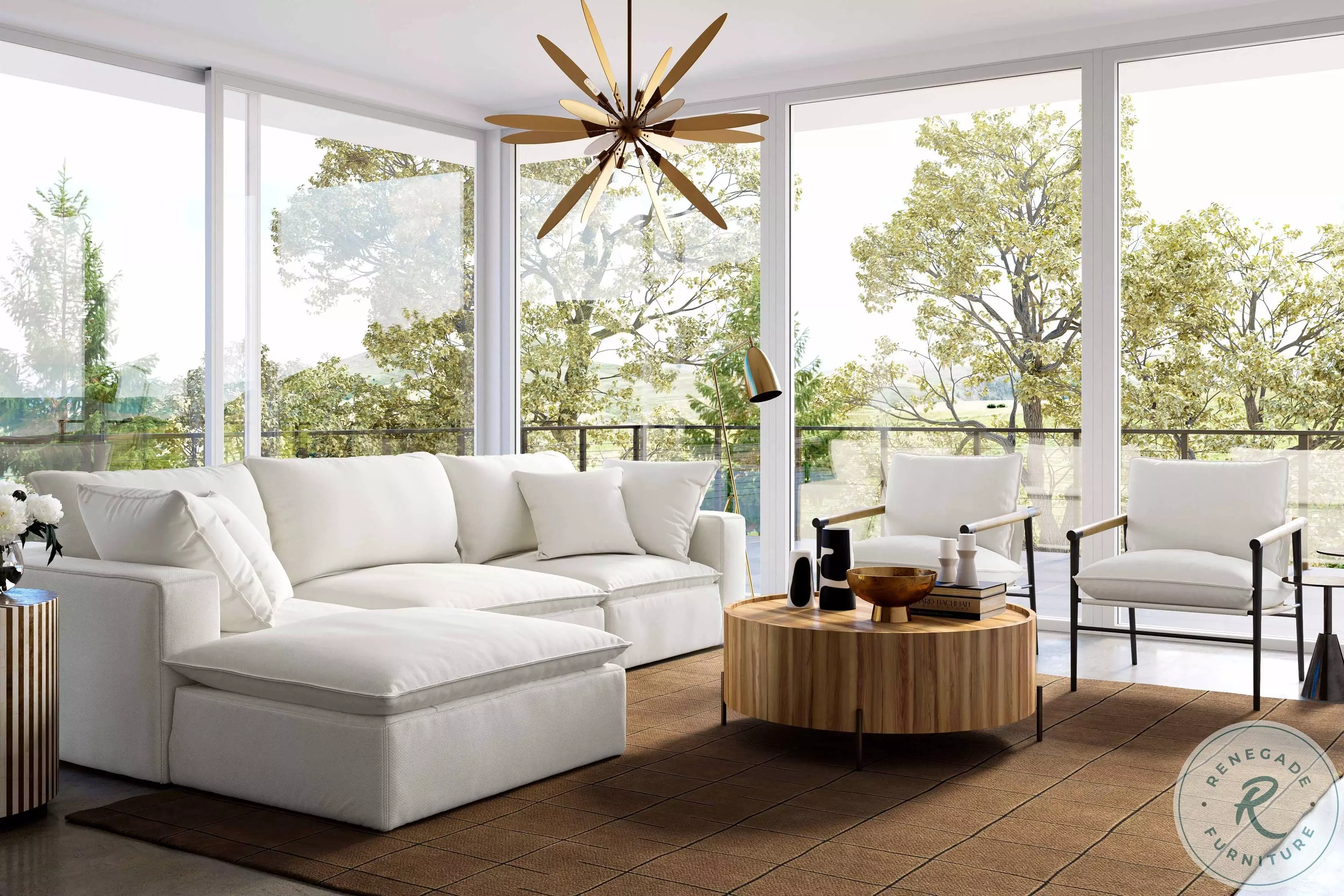 Cali Pearl Performance Fabric Sectional From Renegade | L0092-HGS