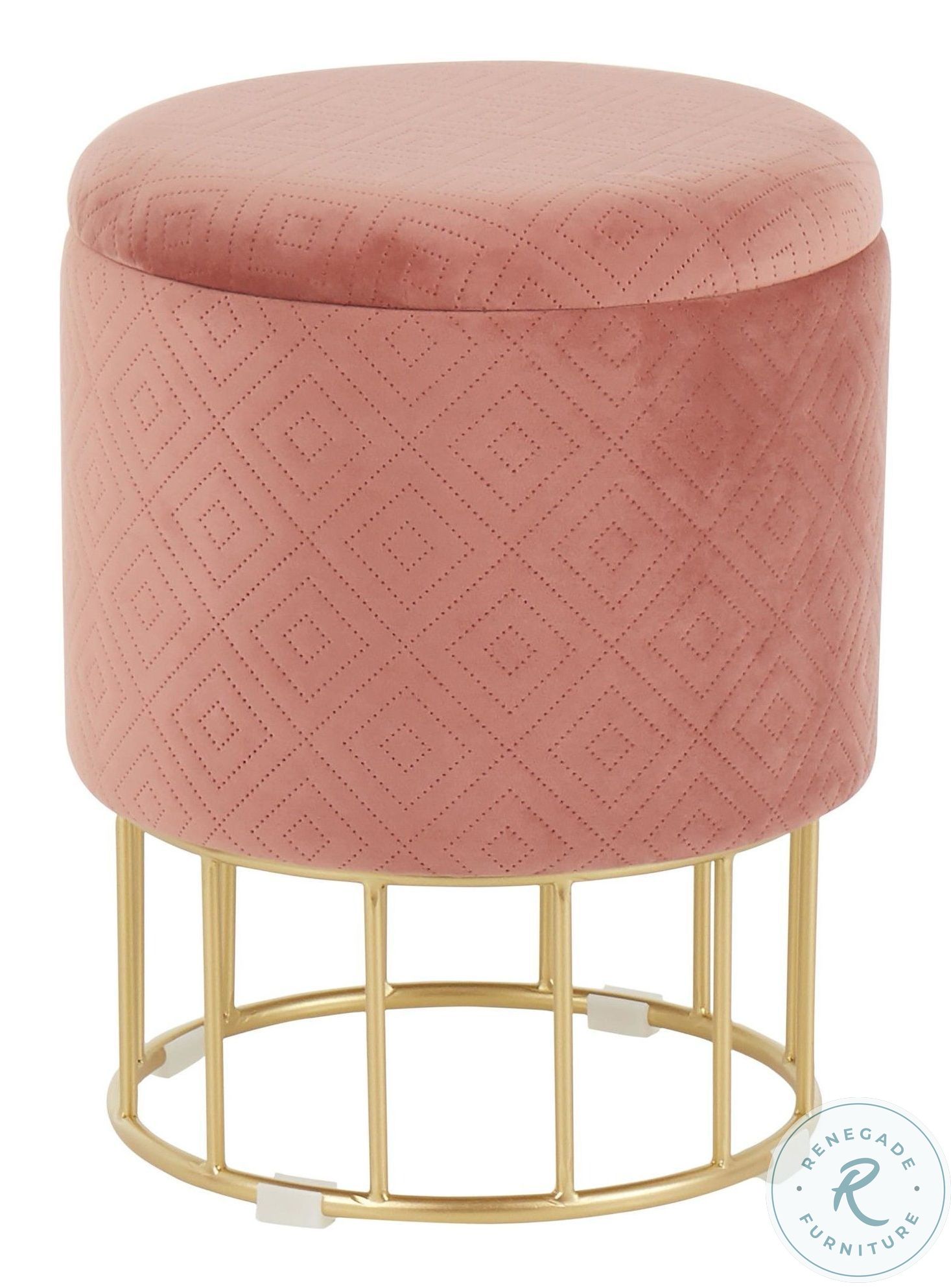 Canary Pink Velvet Ottoman from Lumisource Coleman Furniture