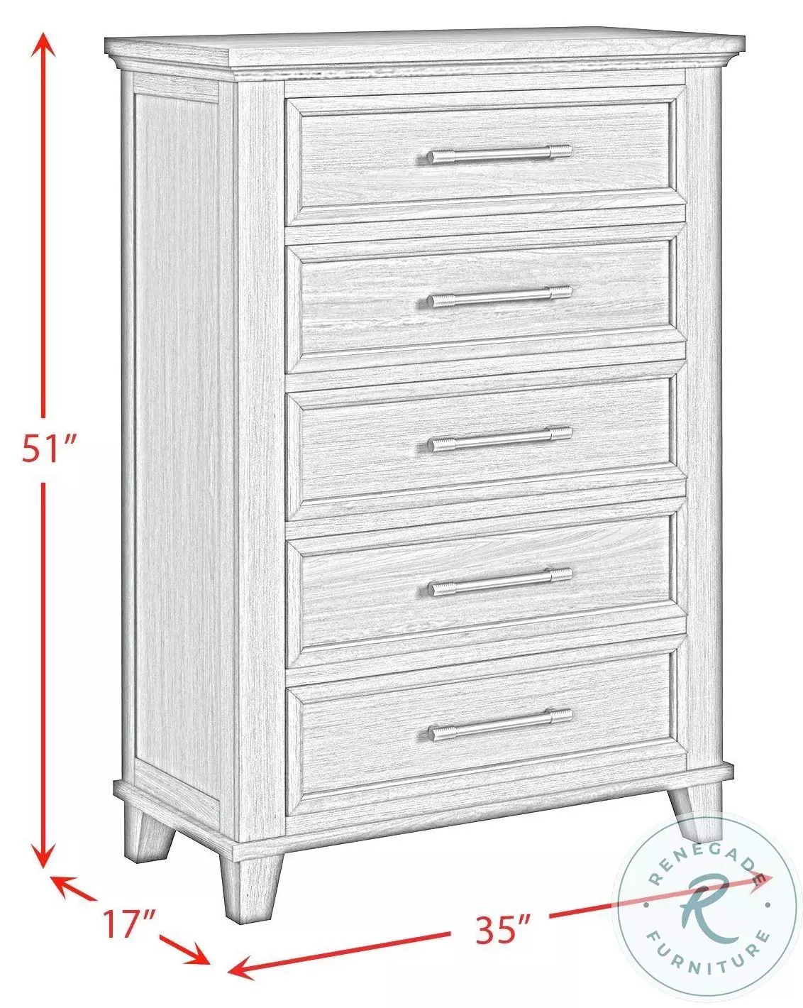 Henrik Ivory 5 Drawer Chest