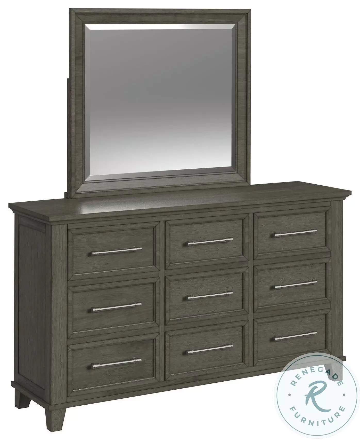 Henrik Grey 9 Drawer Dresser And Mirror From Picket House