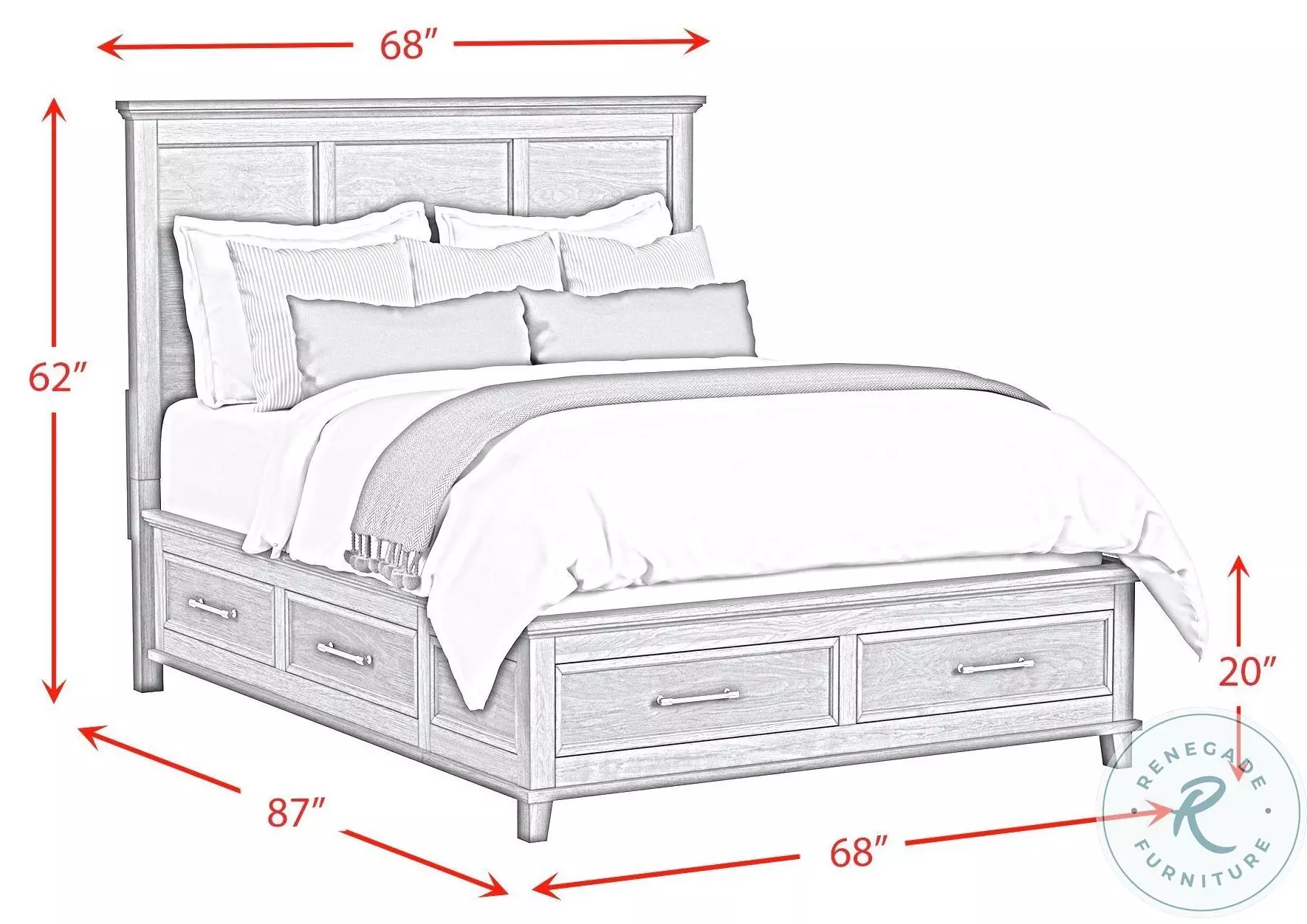 Henrik Grey Queen Storage Panel Bed