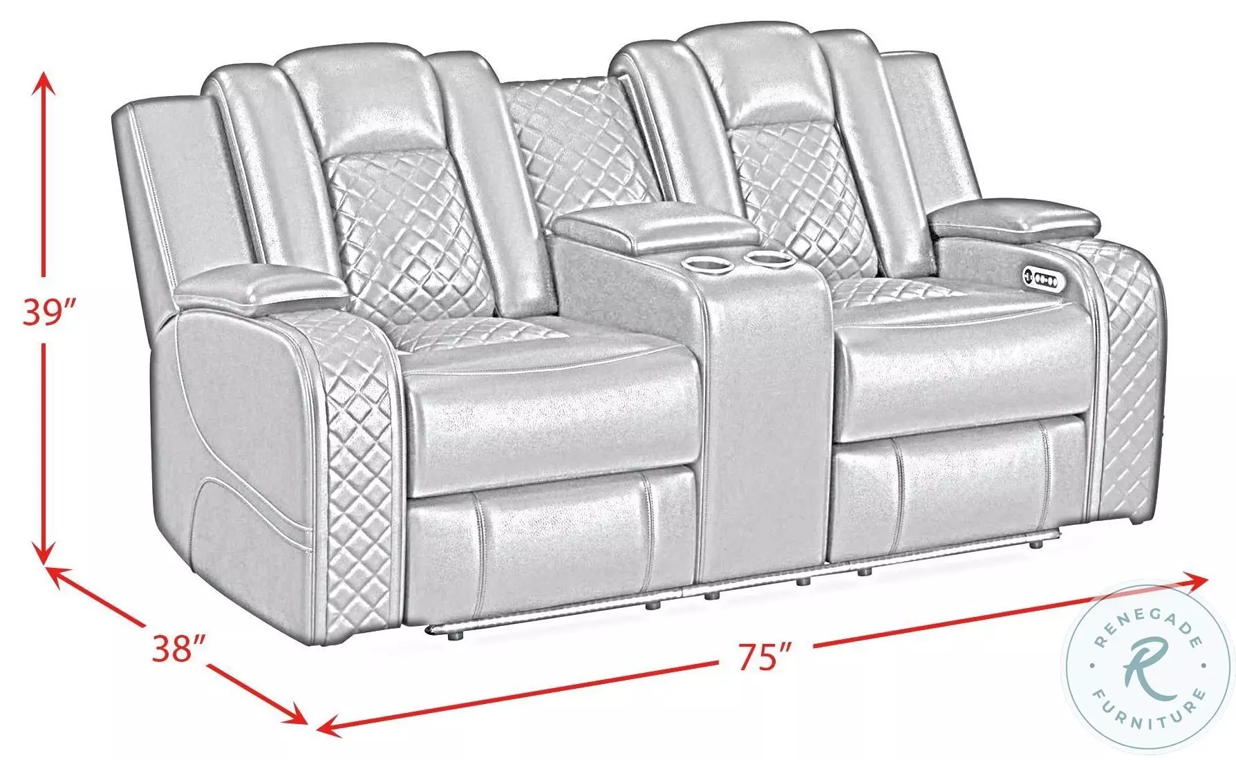 Amias Black Power Reclining Loveseat